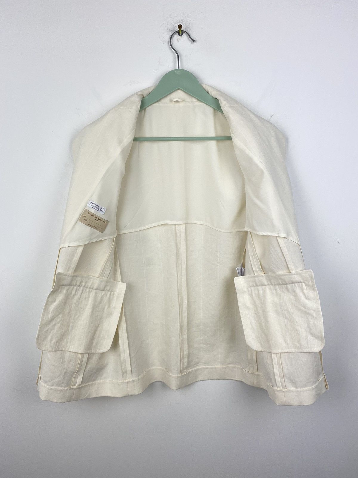 Brunello Cucinelli Brunello Cucinelli Cotton/Linen None Button Blazer Jacket Size M / US 6-8 / IT 42-44 - 14 Thumbnail