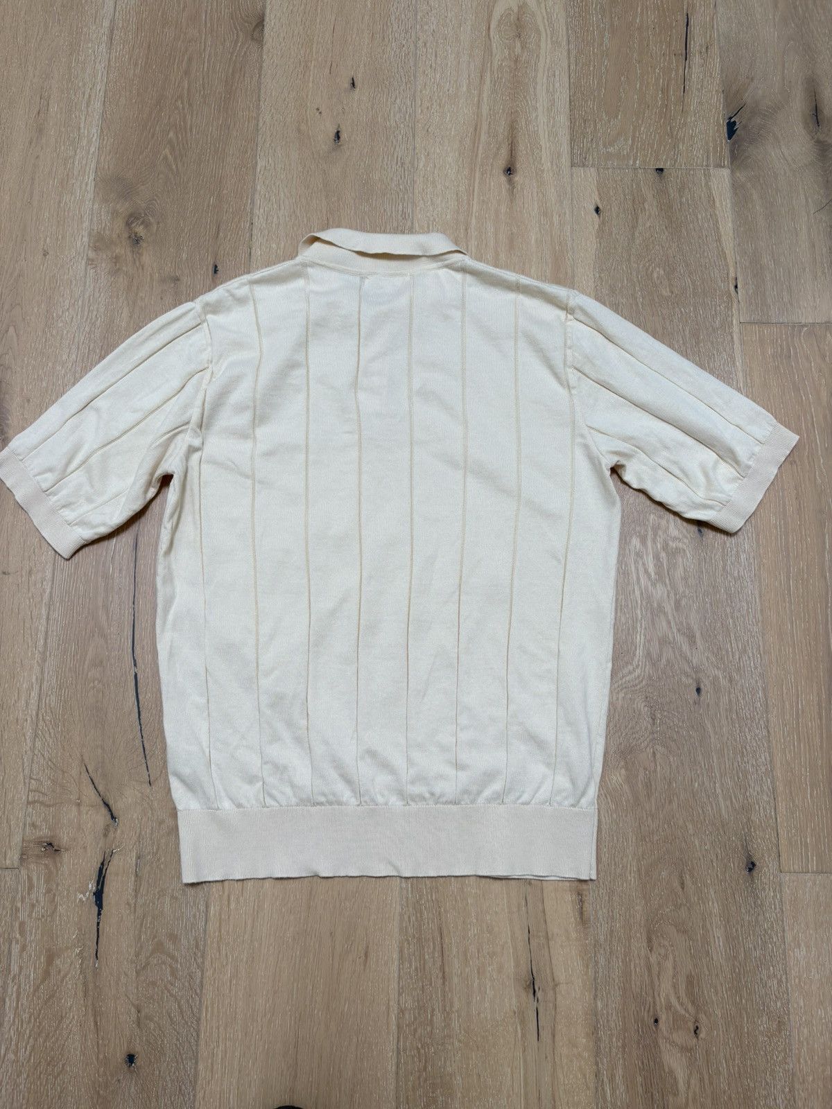 Far Afield Far Afield Jacob Short Sleeve Polo Mens 4 Knit - Seed Pearl Size US M / EU 48-50 / 2 - 2 Thumbnail