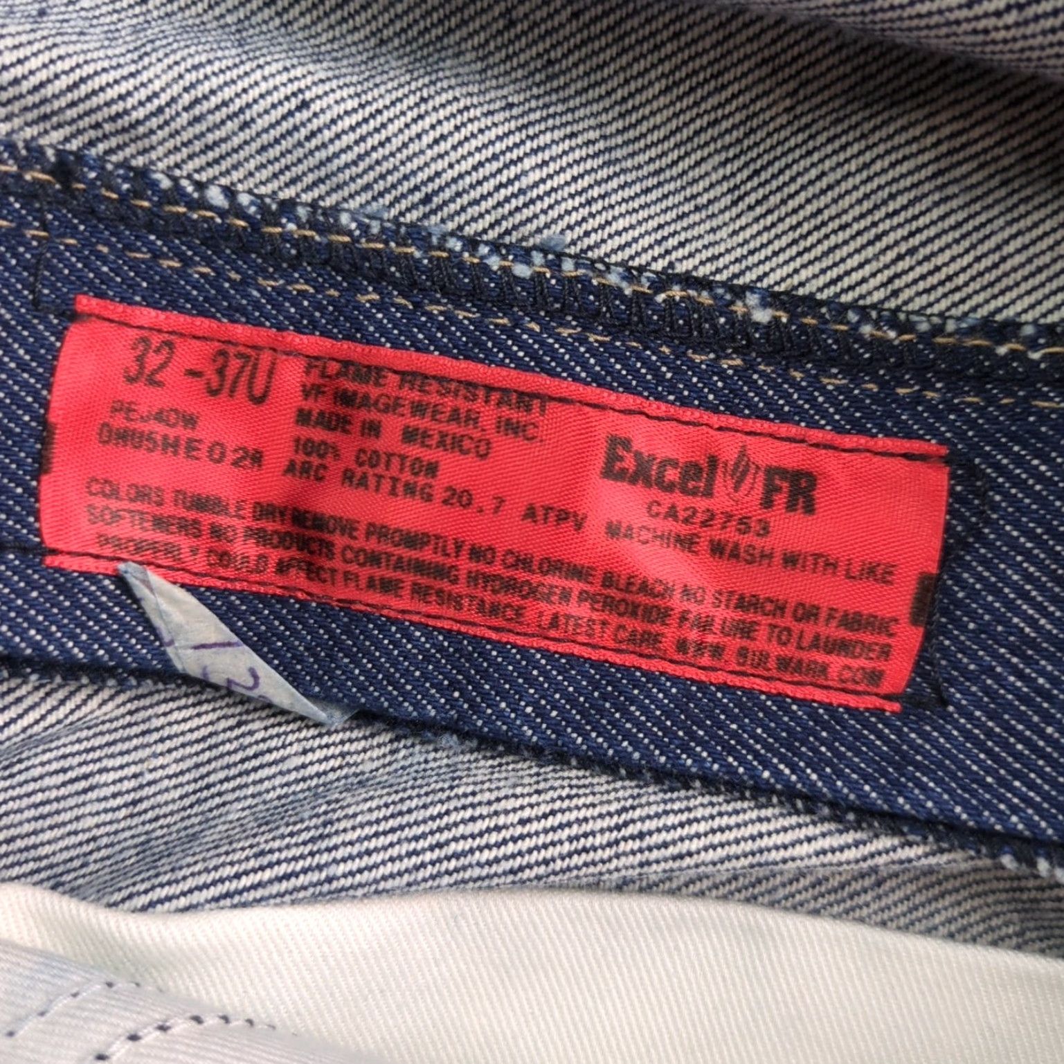 Denime Bulwark FR Straight Leg Jeans Men 32x37 Denim Pants Workwear Blue 5-Pocket Distressed? Size US 32 / EU 48 - 6 Thumbnail