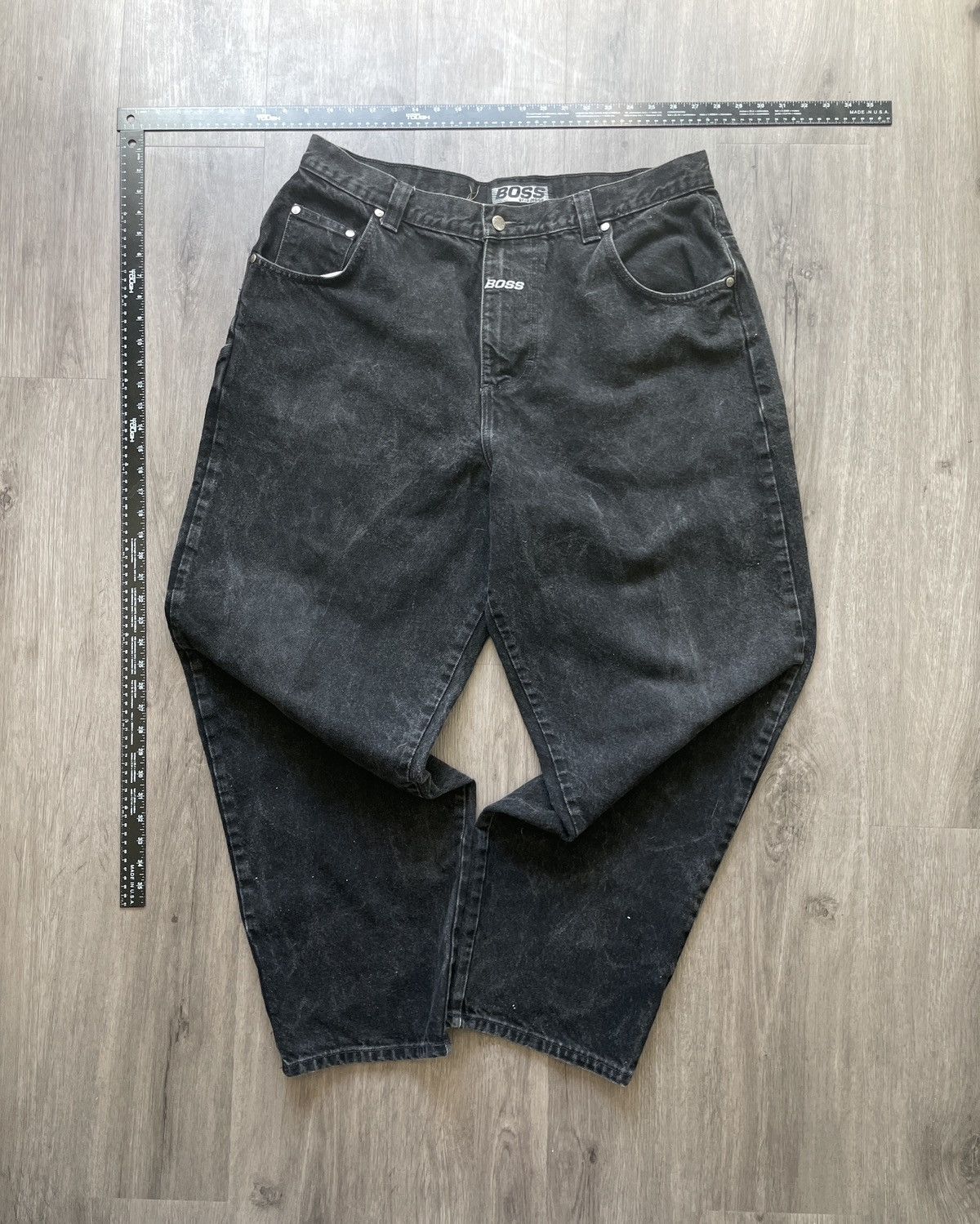 Other Y2K Boss “Big Logo Spell-out” Baggy Jeans (Sz.40x32) Size US 40 / EU 56 - 3 Thumbnail