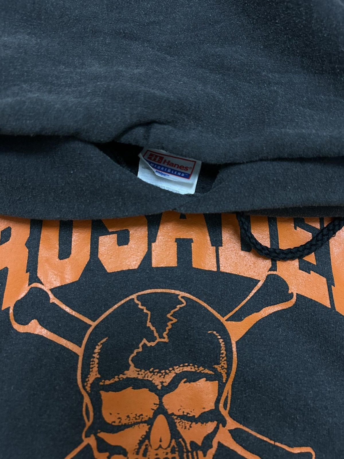 Hanes Vintage 90's Crusader Cable Inc Man Working Skull Hoodie Size US L / EU 52-54 / 3 - 6 Thumbnail