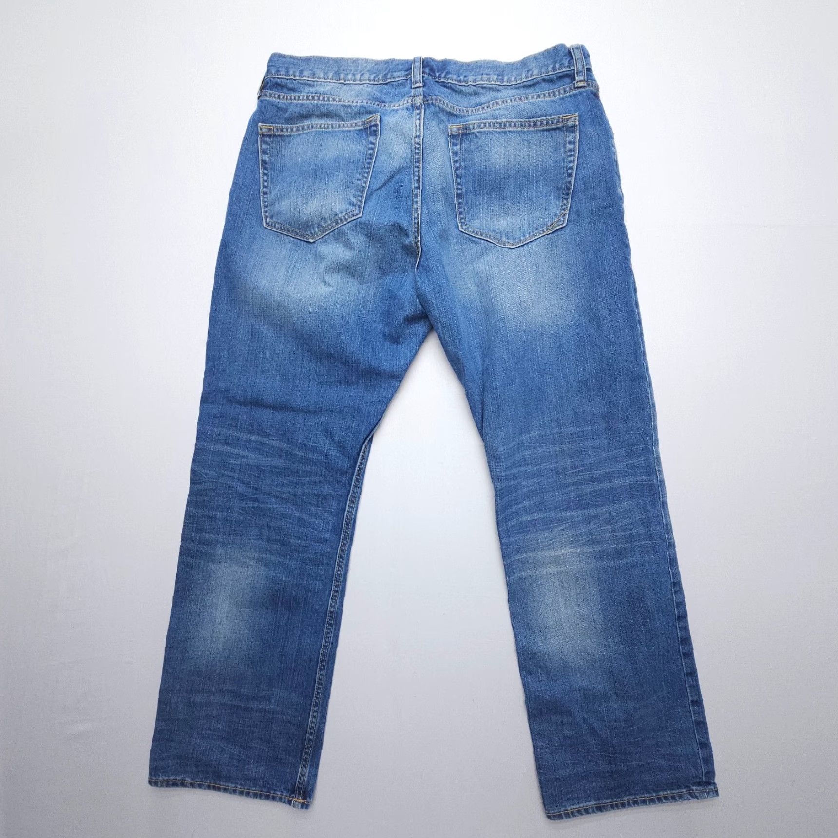 Banana Republic Banana Republic Jeans Mens 36 x 29 Straight Denim Blue Solid Cotton Regular 5-Pocket Vintage? No Size US 36 / EU 52 - 2 Thumbnail