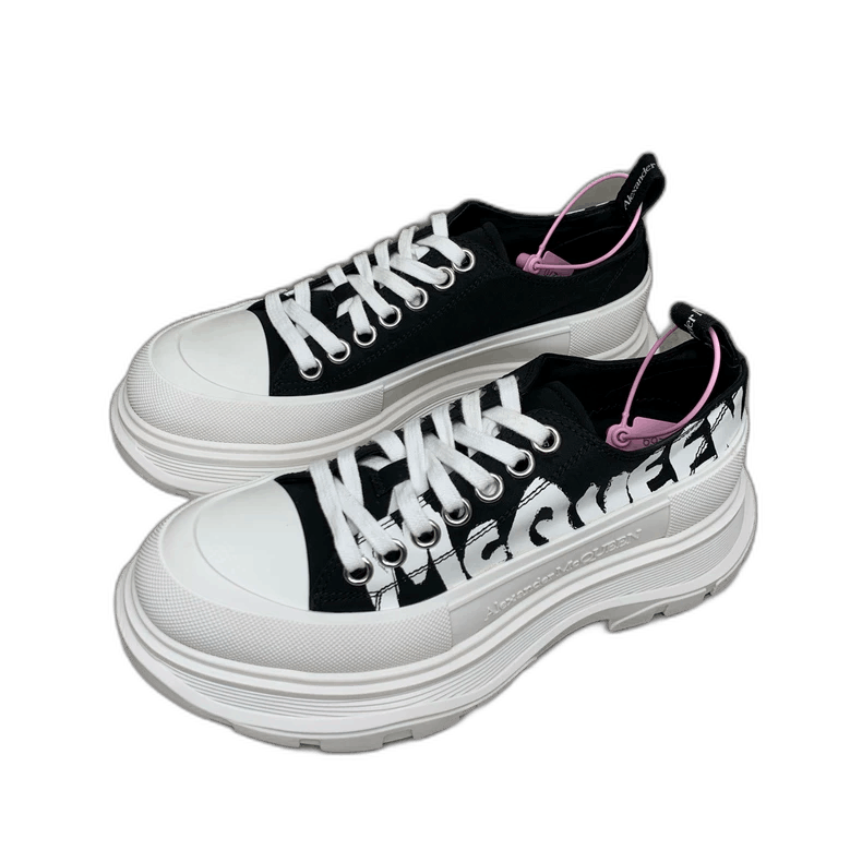 Black Graffiti Low-Top Sneakers by Alexander McQueen