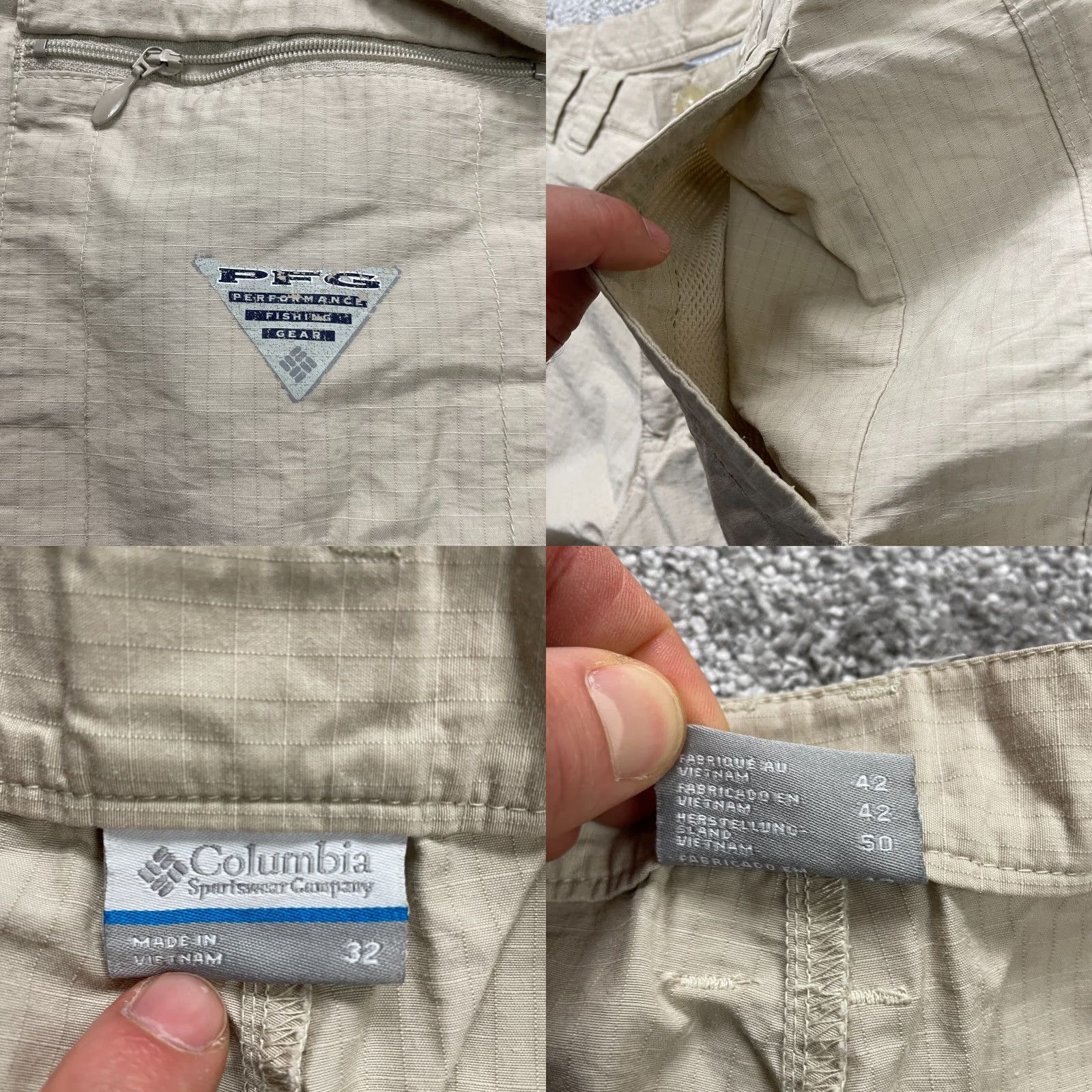 Vintage Columbia Omni Shade PFG Short Men Beige Flat Front Outdoor Hiking Fishing 32x9.5 Size US 32 / EU 48 - 8 Thumbnail