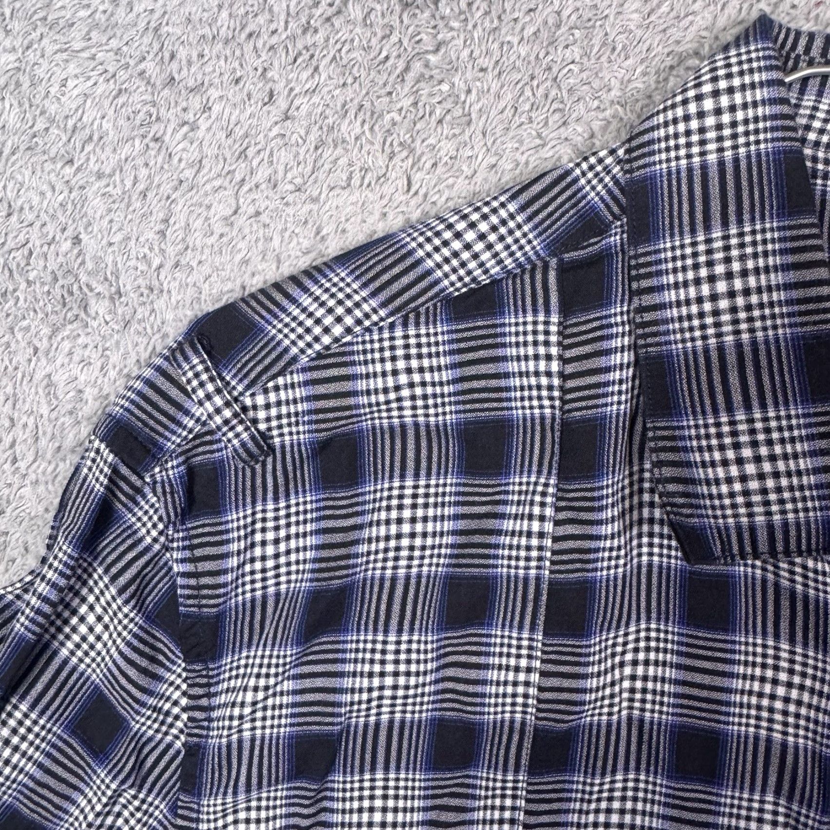 John Varvatos John Varvatos Shirt Mens S Lyocell Soft Plaid Windowpane Button Up Long Sleeve Blue Cotton Wool Blend Size US S / EU 44-46 / 1 - 6 Thumbnail