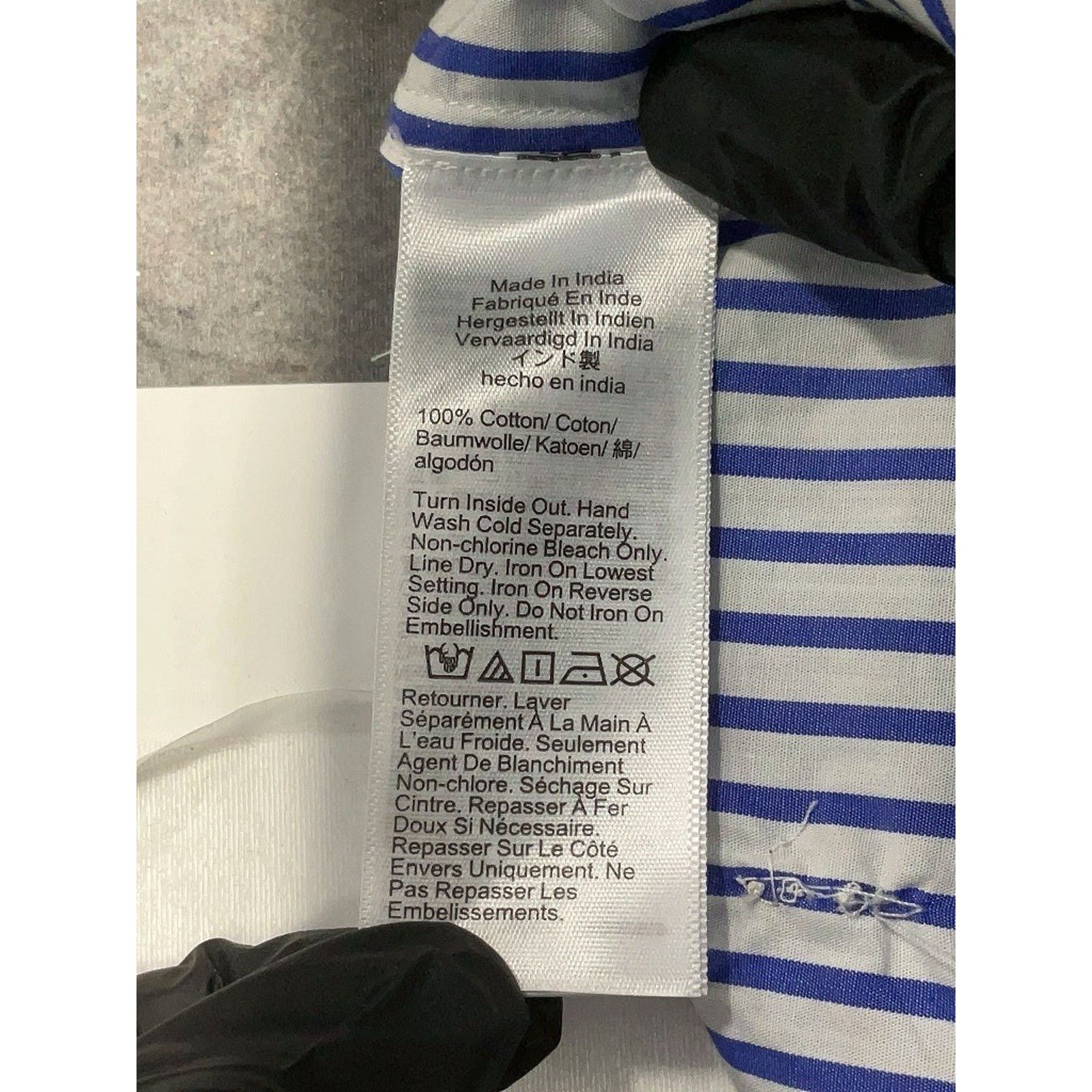 J.Crew J Crew Collection Cropped Short Sleeve Blue Striped Pearl 6 Size M / US 6-8 / IT 42-44 - 5 Thumbnail
