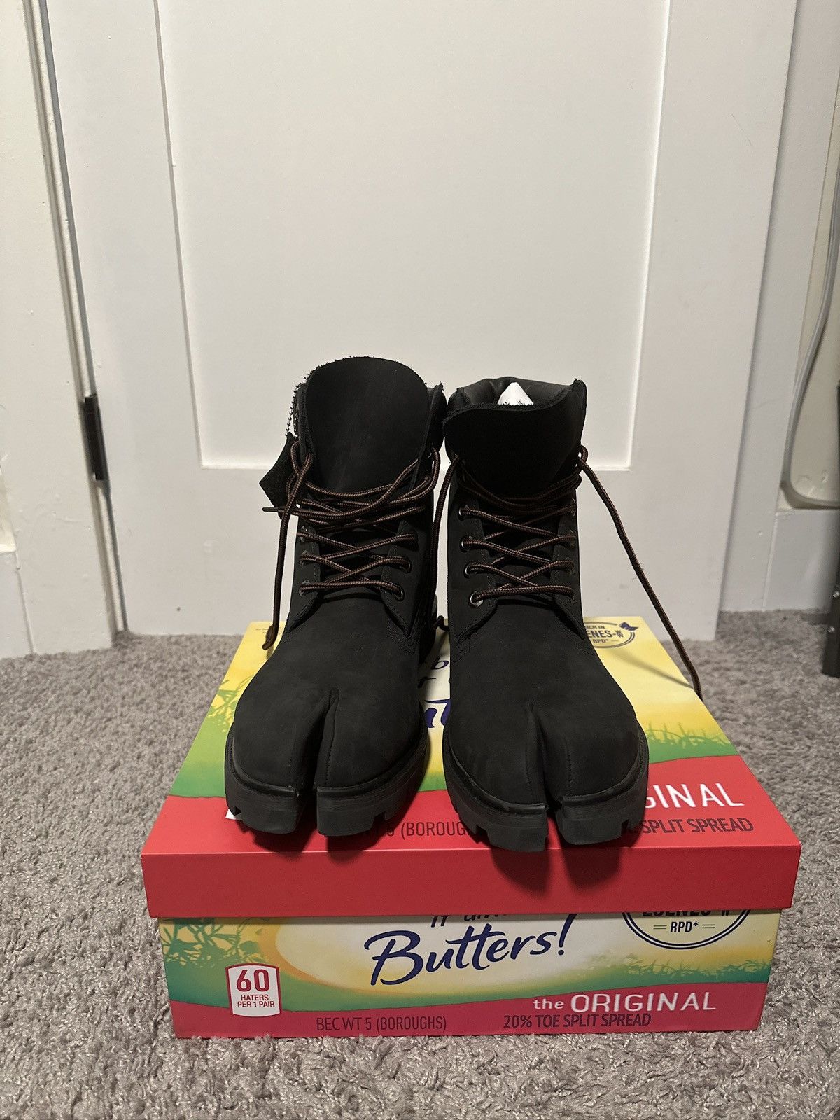 ESENES WORLDWIDE × Timberland Black Tabi Timbs | Grailed