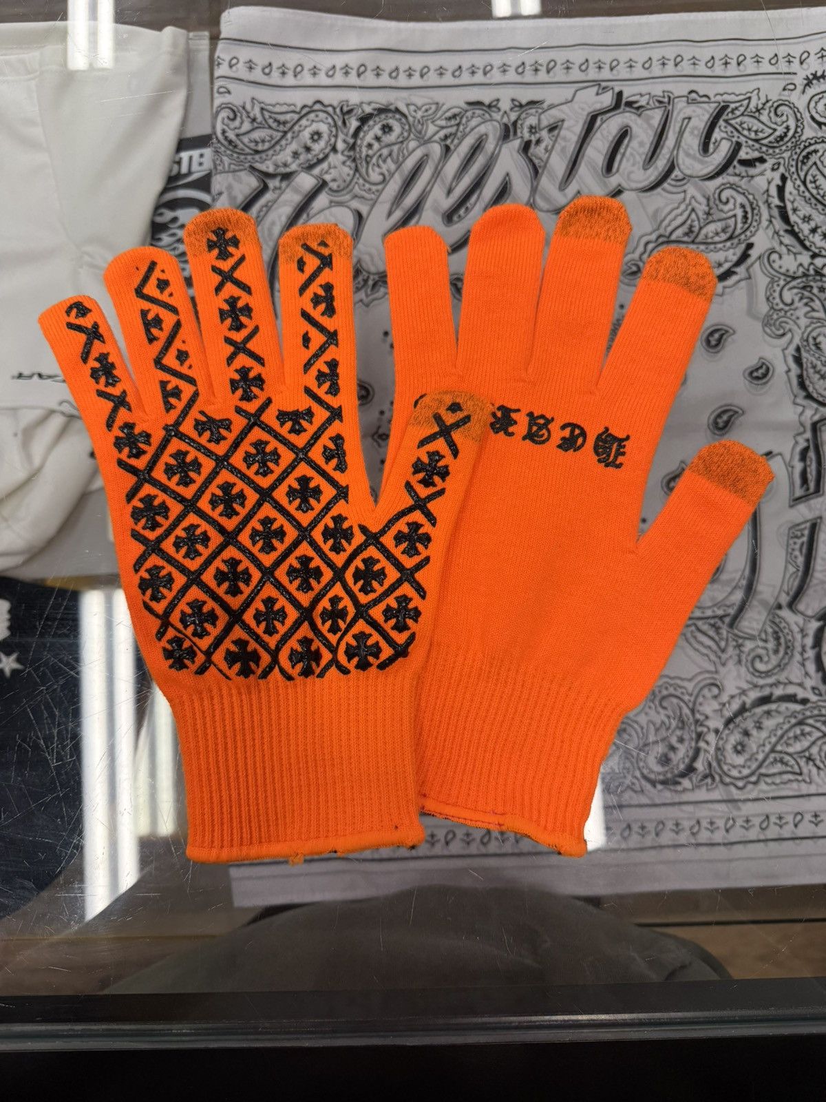 Chrome Hearts Chrome Hearts Orange Gloves Size ONE SIZE - 3 Thumbnail