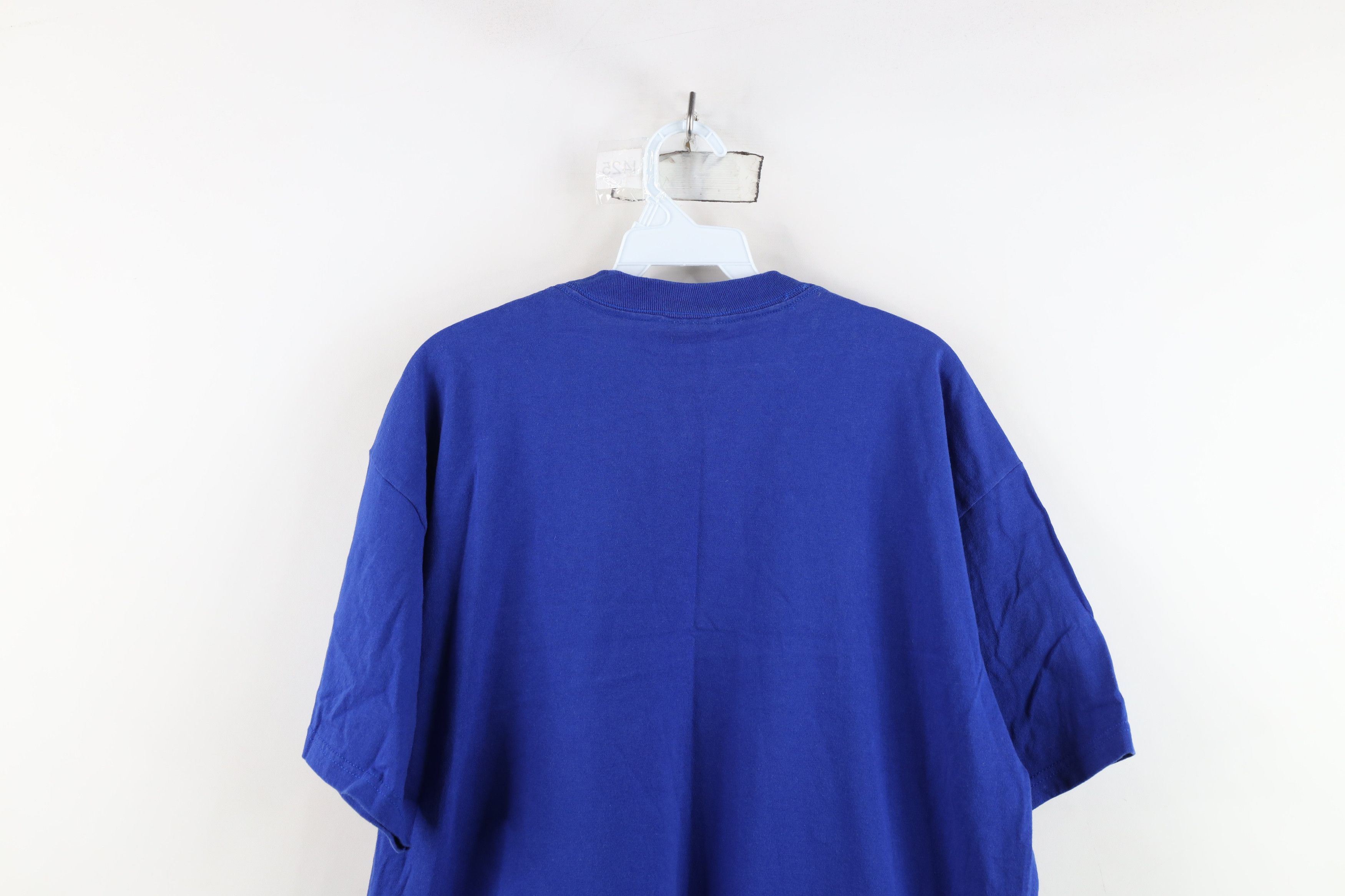 Reebok Vintage 90s Y2K Reebok Spell Out Tribal Flower T-Shirt Blue Size US L / EU 52-54 / 3 - 10 Thumbnail