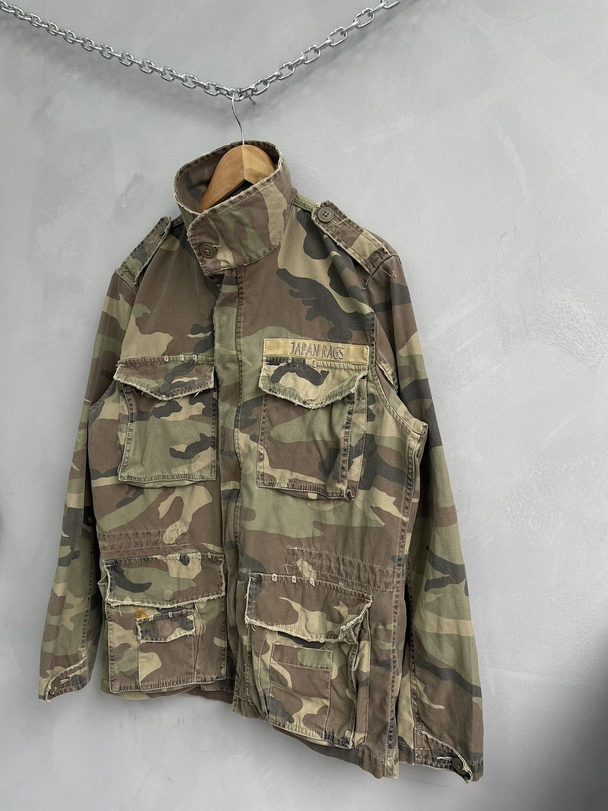 Diesel × Japanese Brand × Junya Watanabe Vintage distressed camo Japan Rags schott style jacket Size US M / EU 48-50 / 2 - 4 Thumbnail
