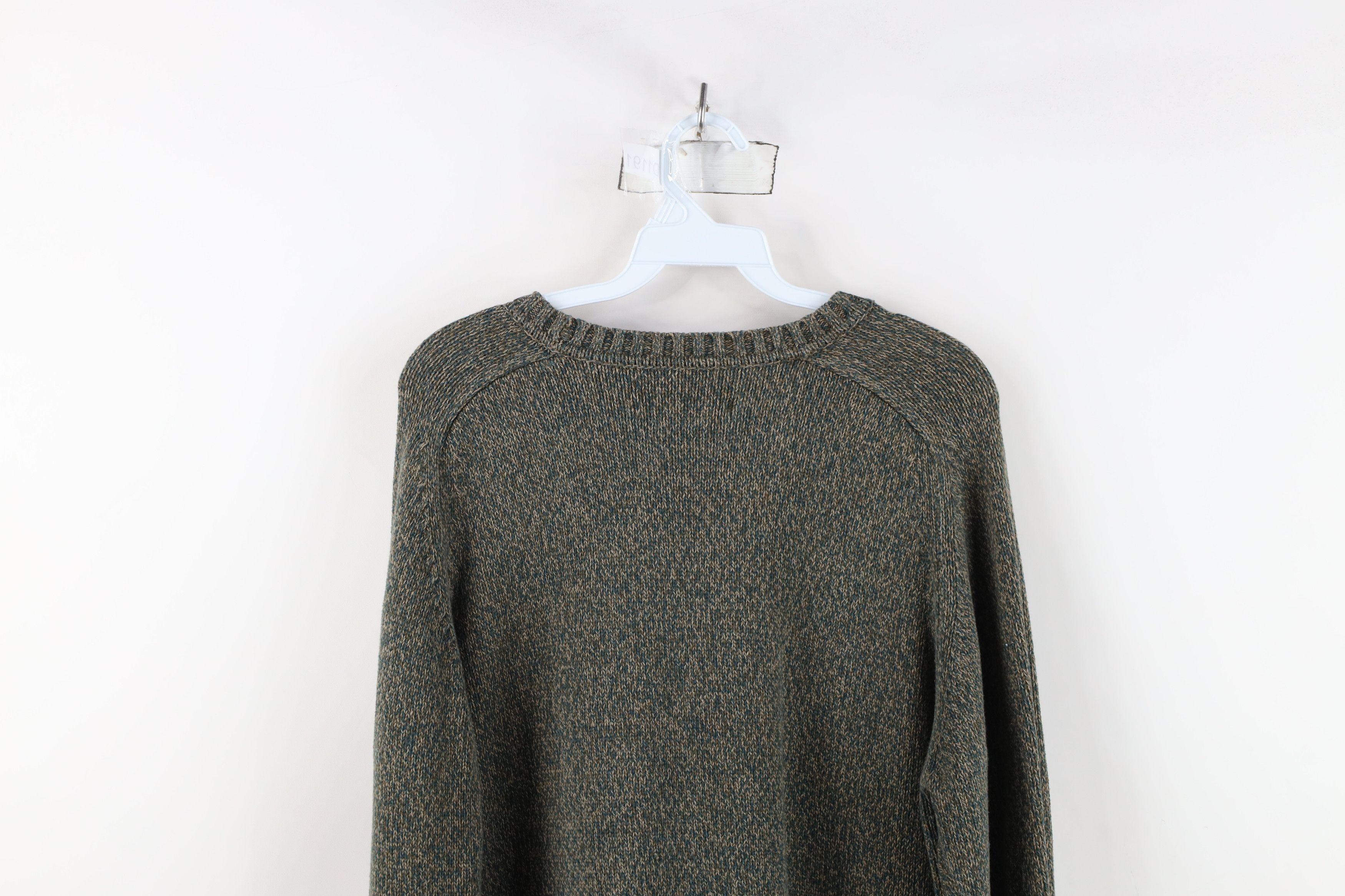 Vintage Vintage 90s Streetwear Heavyweight Cotton Knit Sweater Green Size US M / EU 48-50 / 2 - 7 Thumbnail