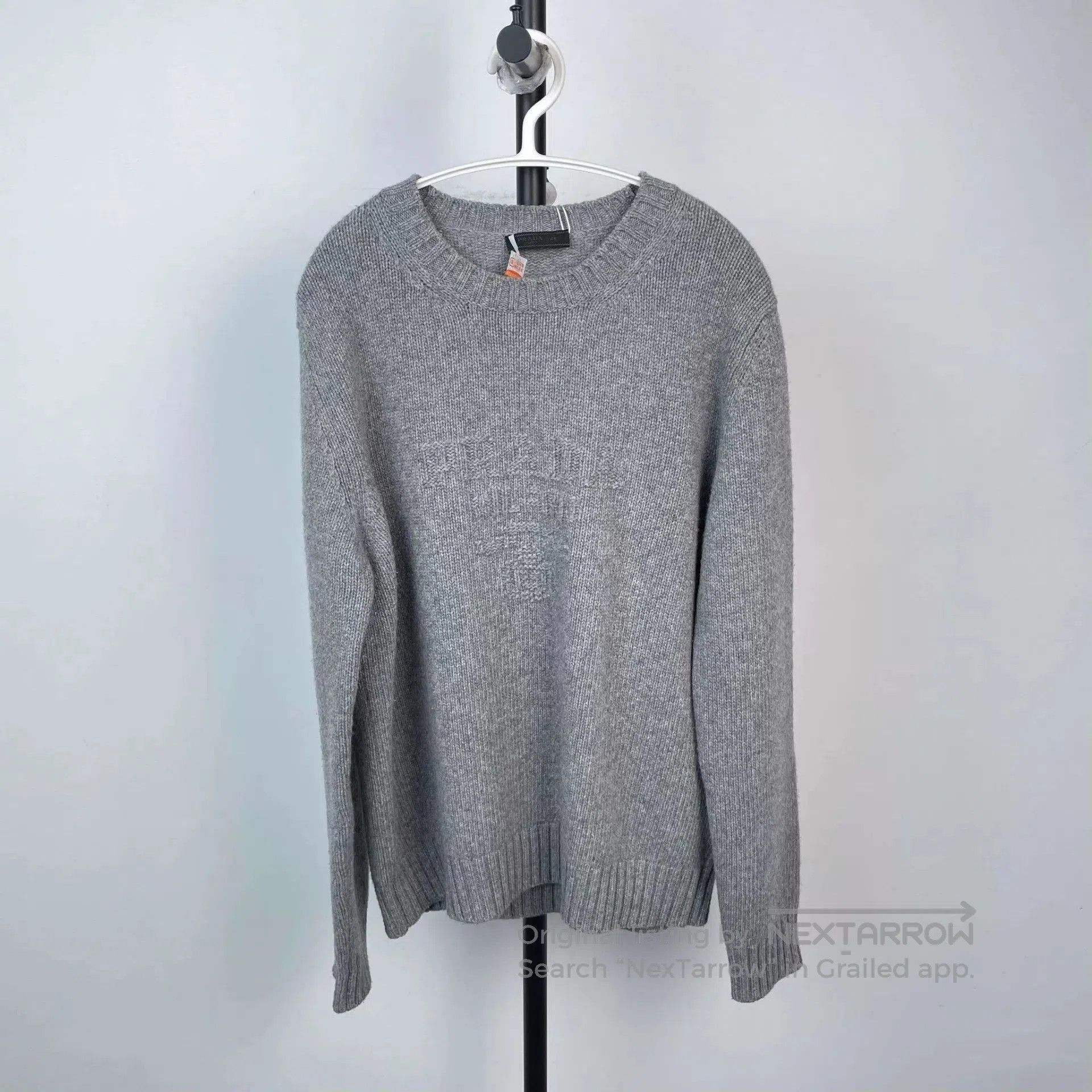 Prada Gray Crewneck Sweater with Textured Pattern. Size US M / EU 48-50 / 2 - 1 Thumbnail