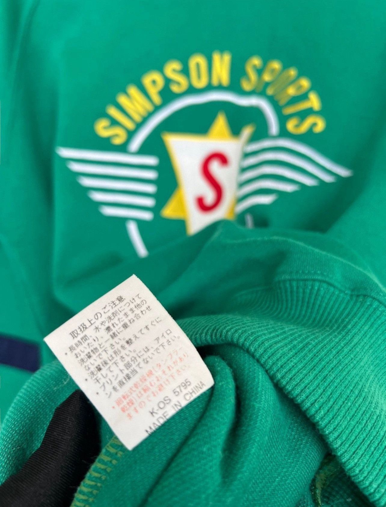 Vintage Vintage Simpson Sport Embroidered Green Sweatshirt Size US M / EU 48-50 / 2 - 6 Thumbnail