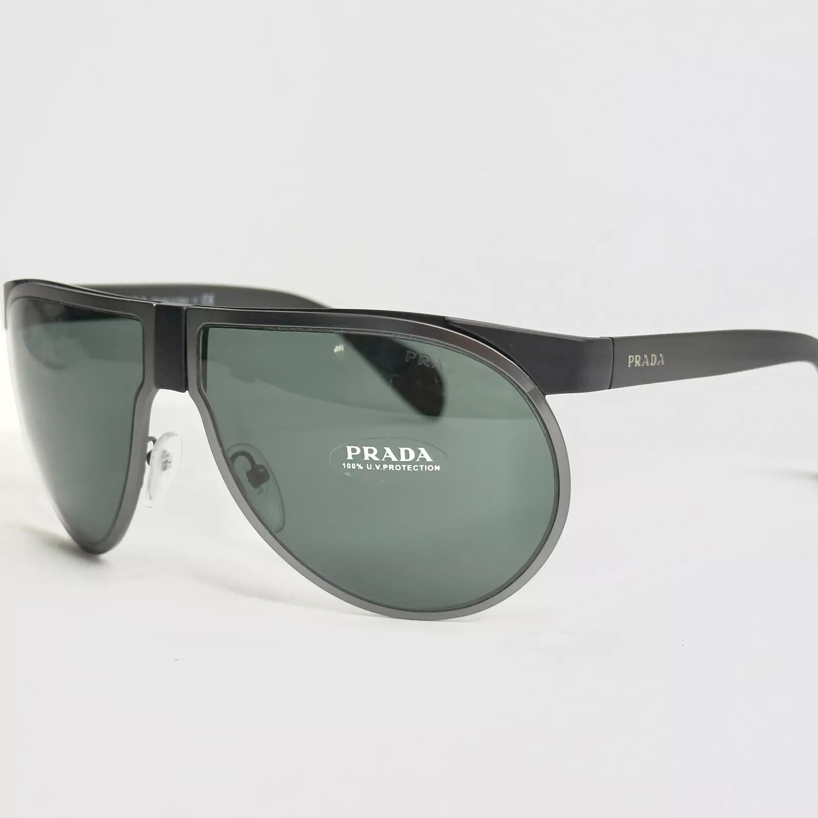 Prada PRADA PR23PS Matte Black Green Logo Sunglasses SPR 23P Size ONE SIZE - 6 Thumbnail