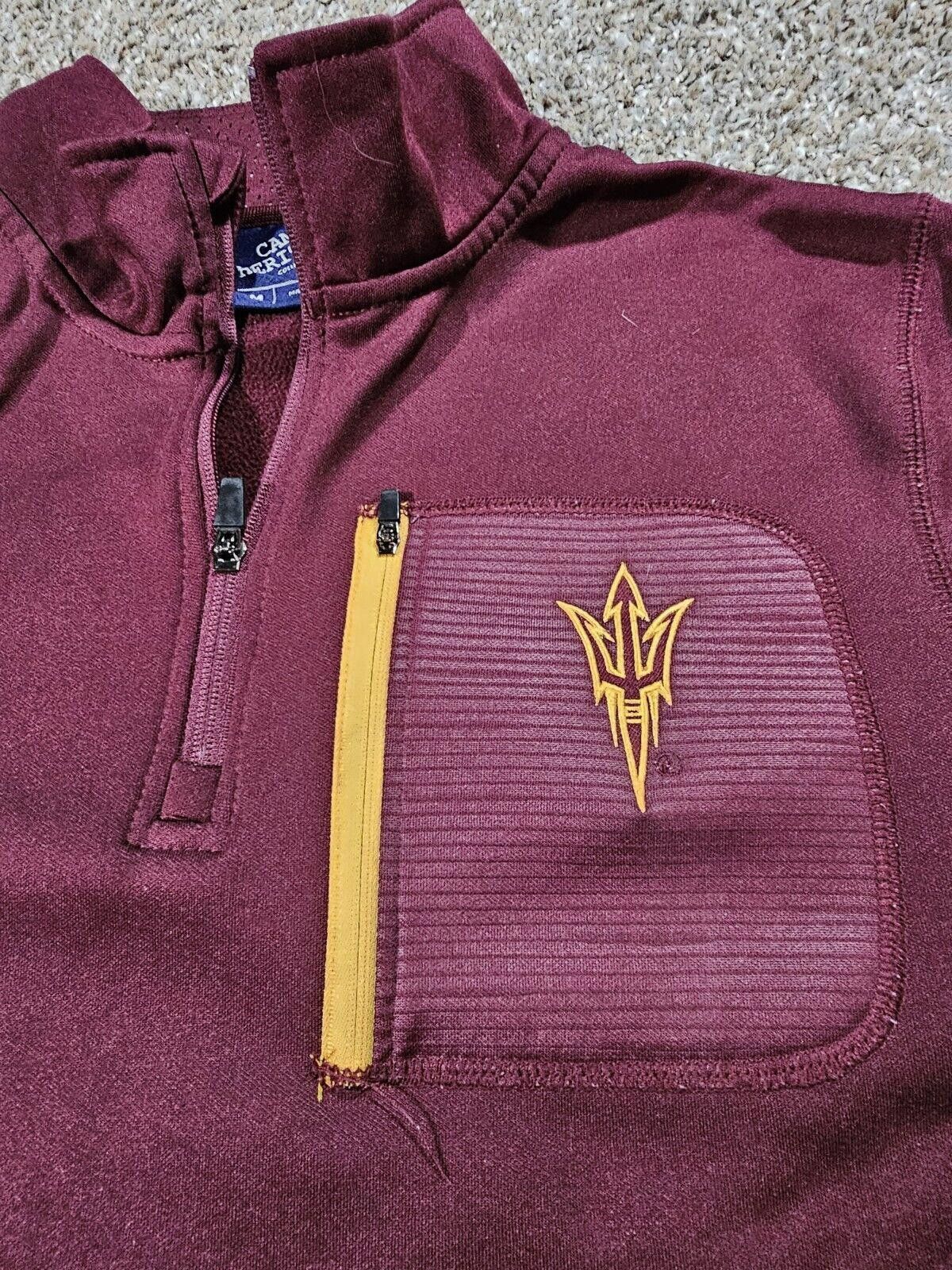 Designer ASU Sun Devils 1/4 Zip Campus Heritage Pullover M Arizona Size ONE SIZE - 2 Thumbnail