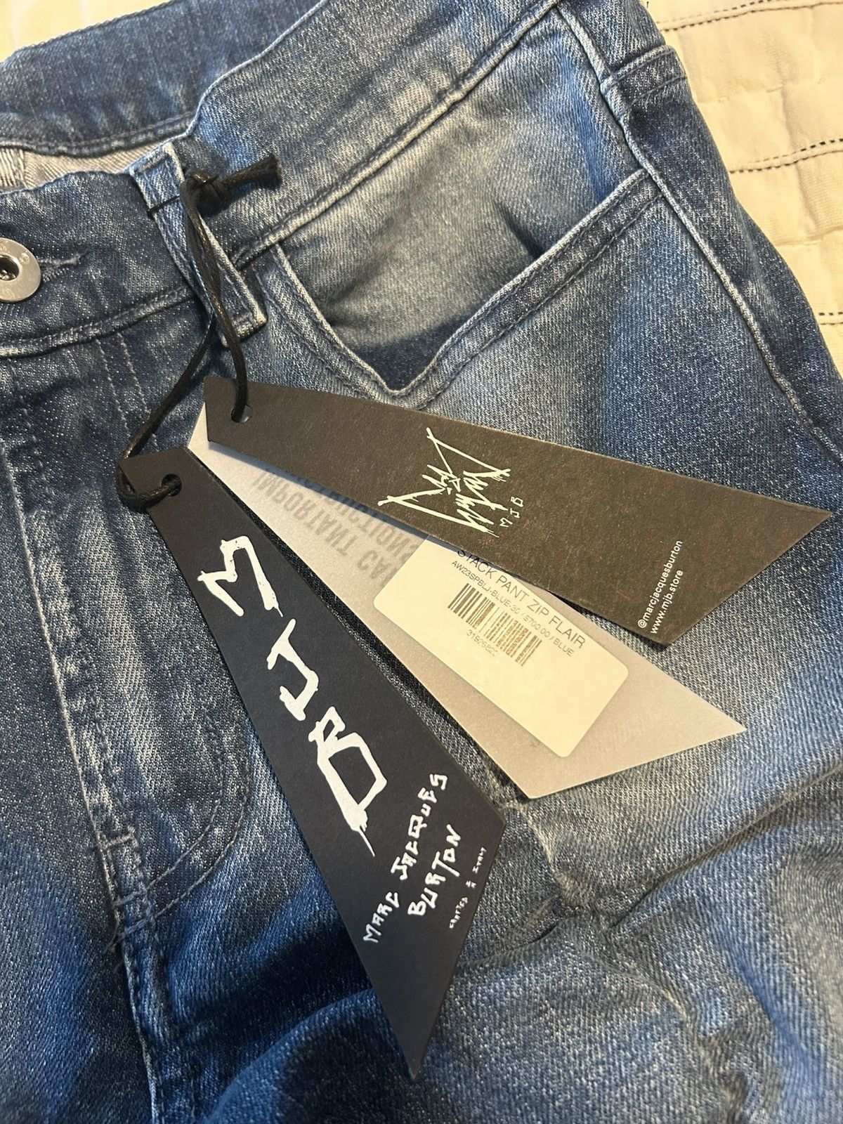 Marc Jacques Burton MJB Light Wash Stack Pant Zip Flair Size US 30 / EU 46 - 3 Thumbnail
