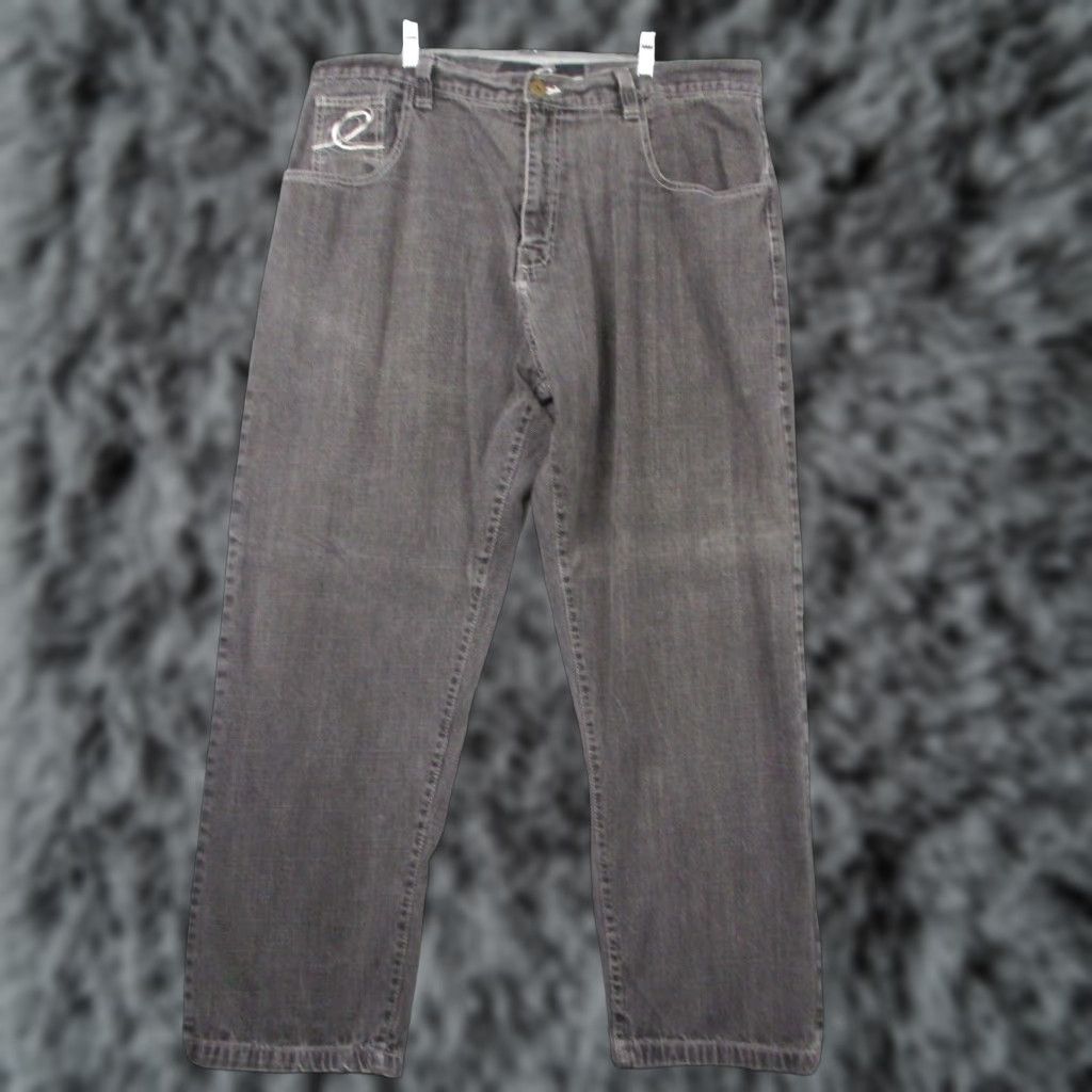Vintage Evolution Jeans Men’s 42x32 Black Dark Wash Baggy Wide Leg Denim Relaxed 42 32 Inseam 42in Dark Wash Mens Jeans Size US 42 / EU 58 - 1 Thumbnail