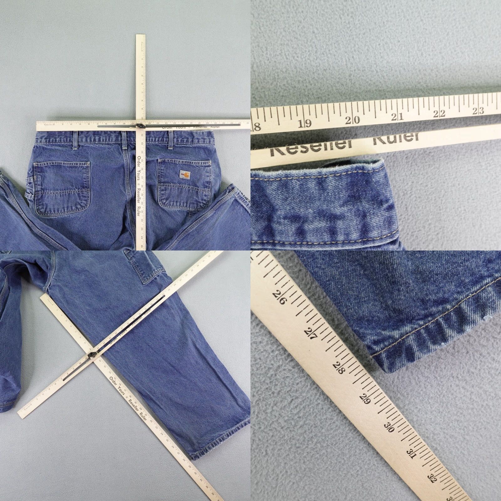 Carhartt VINTAGE Carhartt Men’s Denim Jeans 44x30 Regular Fit Blue Flame-Resistant Contractor Workwear Size US 41 - 8 Thumbnail