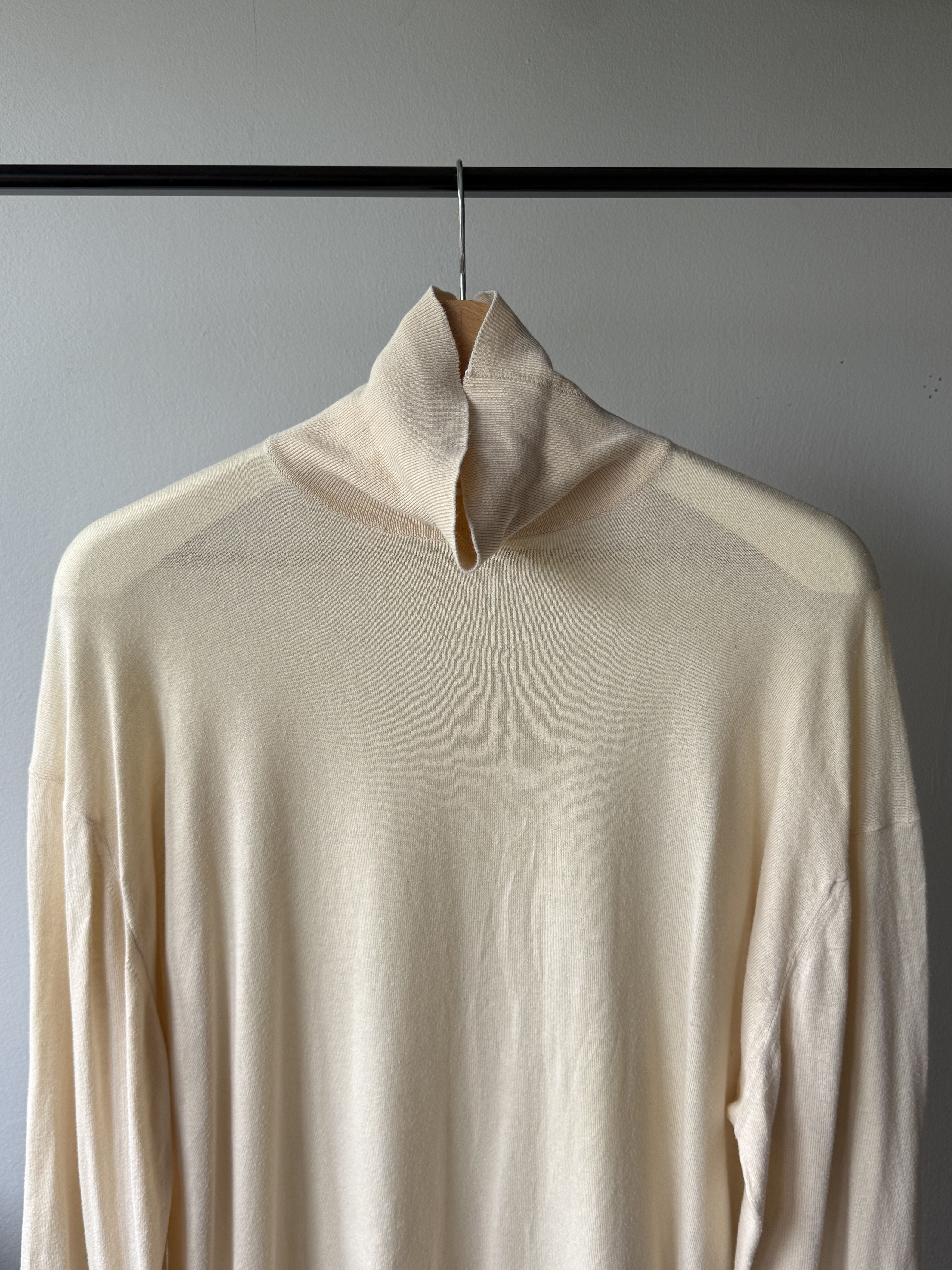 John Smedley John Smedley Beige Sea Island Cotton Roll Turtlneck Pullover Size US XL / EU 56 / 4 - 6 Thumbnail