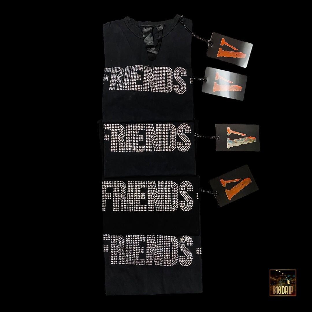 Vlone Vlone Friends Rhinestone Tee (L) Size US L / EU 52-54 / 3 - 3 Thumbnail