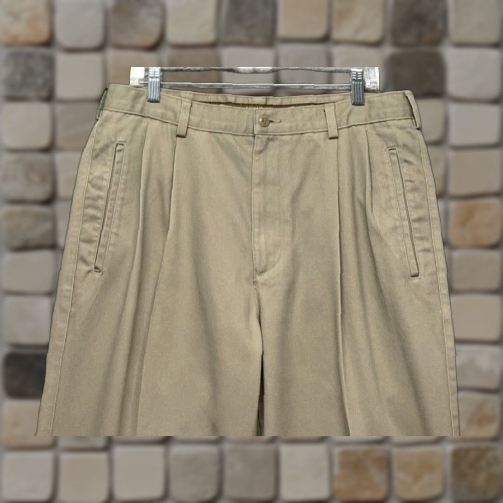 Logo 7 Dress Pants Men's 34W x 30L Tan Pleated Front Cuffed Hem Button Pockets LOGO Dress Pants Mens 34W 30L Tan Pleated Front Cuffed Hem Button Pockets Size US 34 / EU 50 - 1 Thumbnail