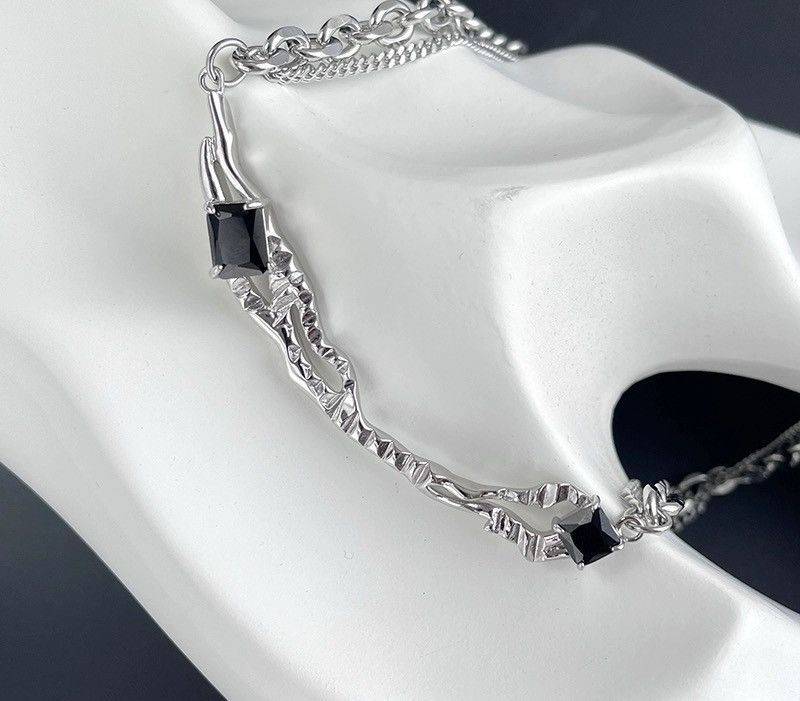 Japanese Brand × Jewelry Retro punk gothic rhinestone layered chain necklace choker Size ONE SIZE - 6 Thumbnail
