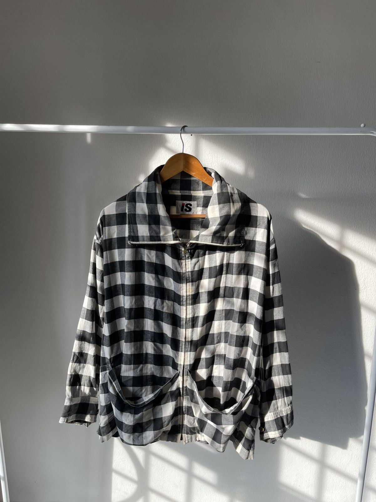 Issey Miyake 80s Issey Miyake Plaid Big Pocket Zipper Jacket Size US XL / EU 56 / 4 - 2 Thumbnail