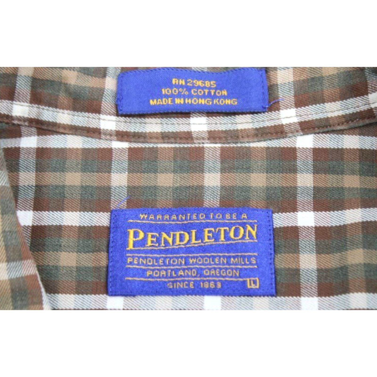 Pendleton Pendleton Shirt Mens Large Brown Checks Long Sleeve Button Down Cabincore Cotton Size US L / EU 52-54 / 3 - 6 Thumbnail