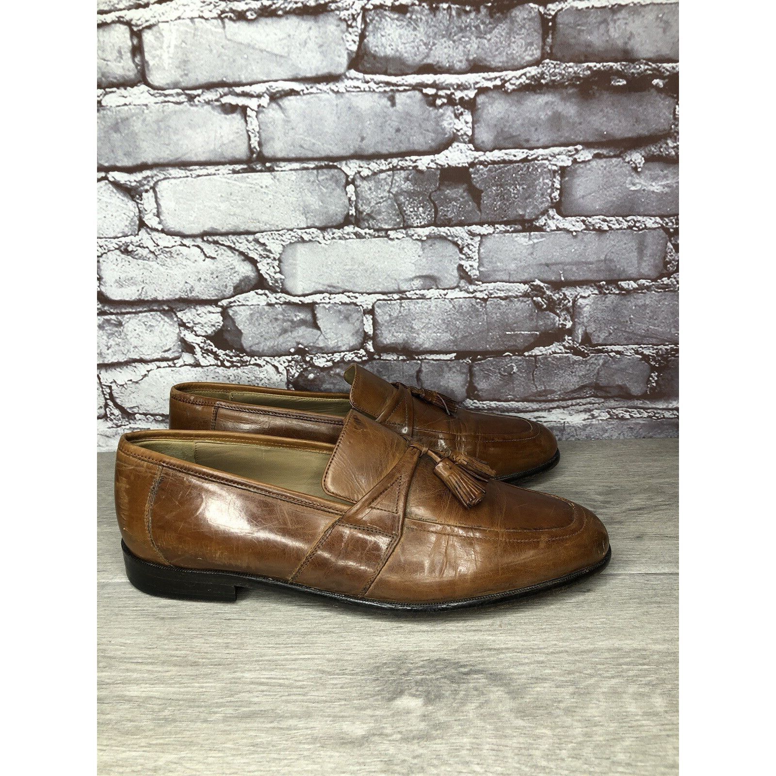 Johnston & Murphy Johnston & Murphy Brown Leather Tassel Loafers Dress Shoes M Size US 11 / EU 44 - 20 Thumbnail