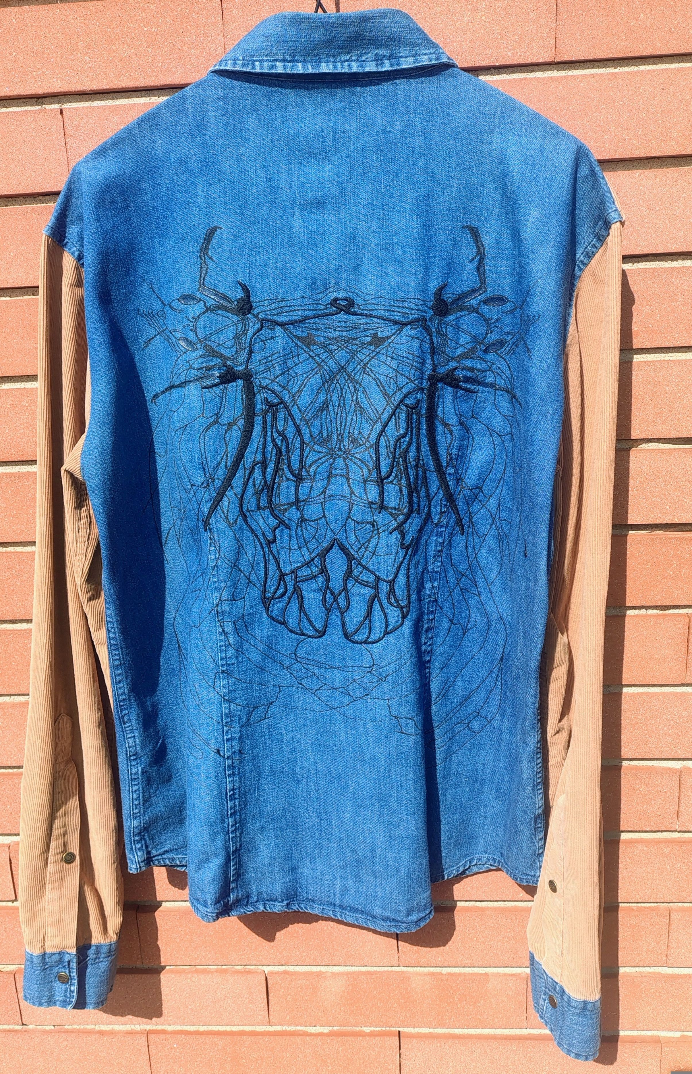 Just Cavalli Just Cavalli Denim Shirt Graphic Back Y2K Designer Size US M / EU 48-50 / 2 - 2 Thumbnail