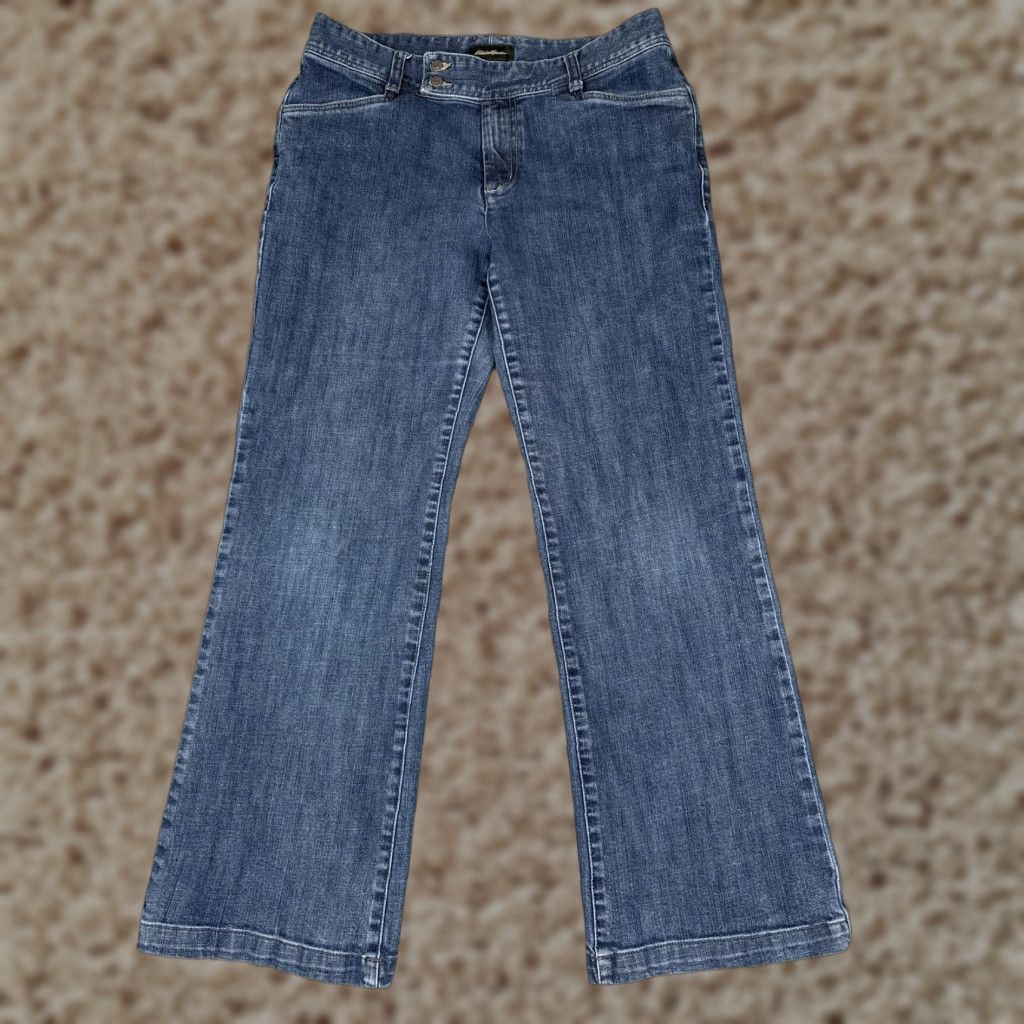 Eddie Bauer Eddie Bauer Jeans Womens 10 Blue Straight Leg Mid Rise Denim Medium Wash Casual Shirt? Size 32" / US 10 / IT 46 - 1 Thumbnail