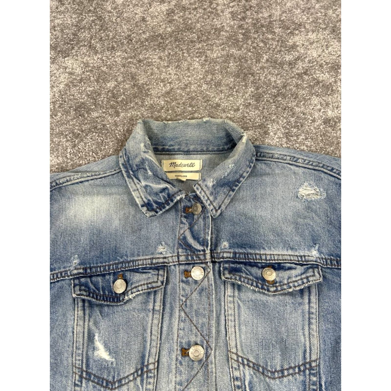 Madewell Madewell Jacket Womens Small Blue Cotton Denim Bomber Size S / US 4 / IT 40 - 2 Thumbnail