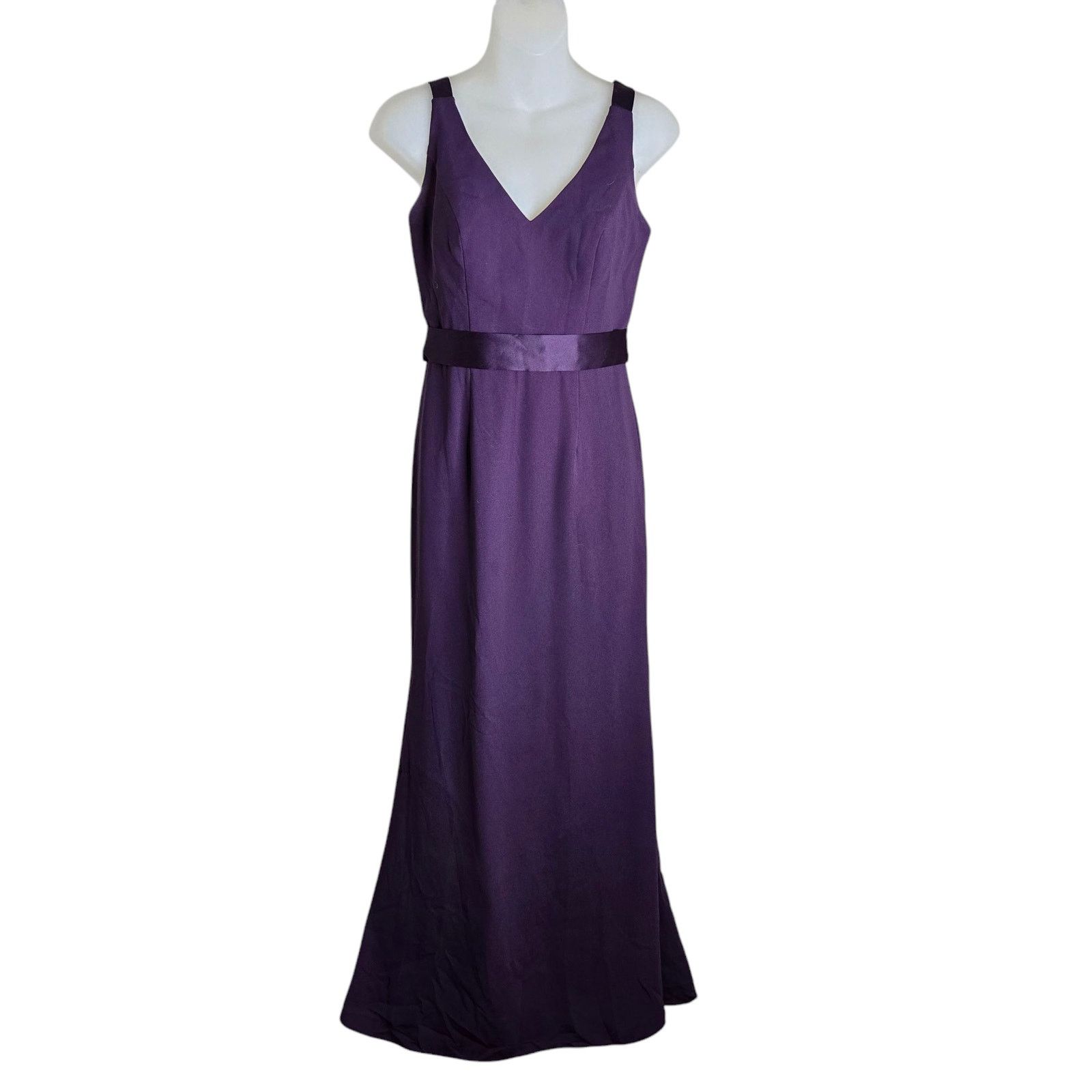 Vera Wang White by Vera Wang Formal Dress Size 2 Amethyst Purple Belt Size XS / US 0-2 / IT 36-38 - 1 Thumbnail