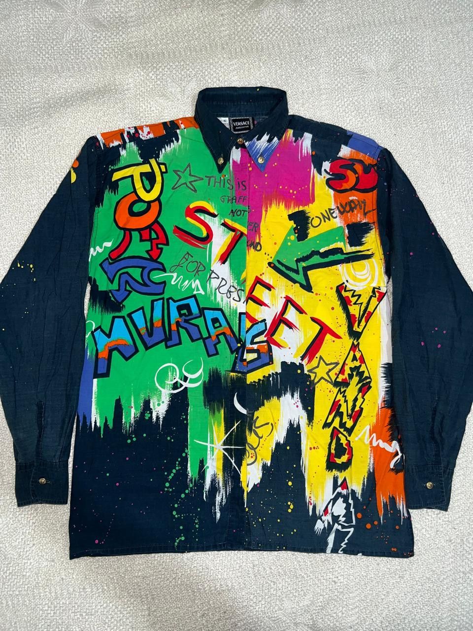 Versace × Vintage Versace Vintage Graffiti button up shirt Size US S / EU 44-46 / 1 - 1 Thumbnail