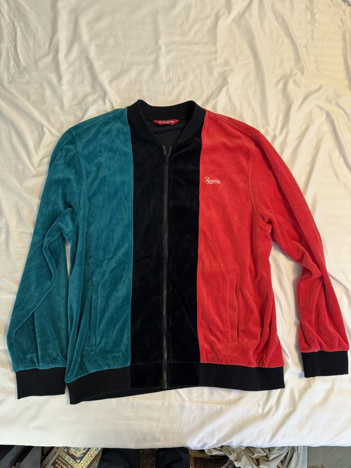 Image of Supreme Velour Jacket XL in Red, Men's