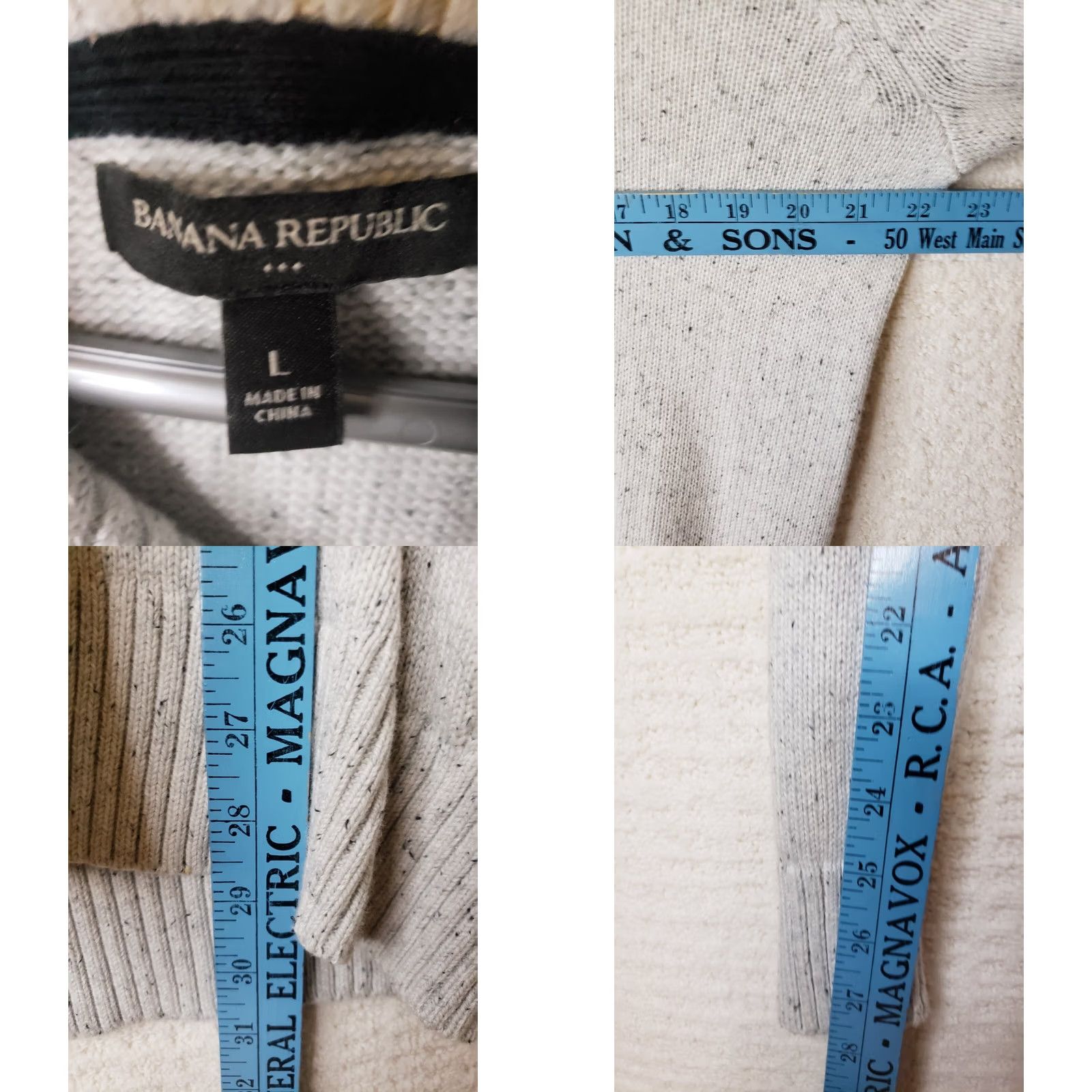 Banana Republic Banana Republic Sweater Men Large Beige Cowl Shawl Neck Buttons Pullover Knit Wool Regular Size L Size US L / EU 52-54 / 3 - 8 Thumbnail