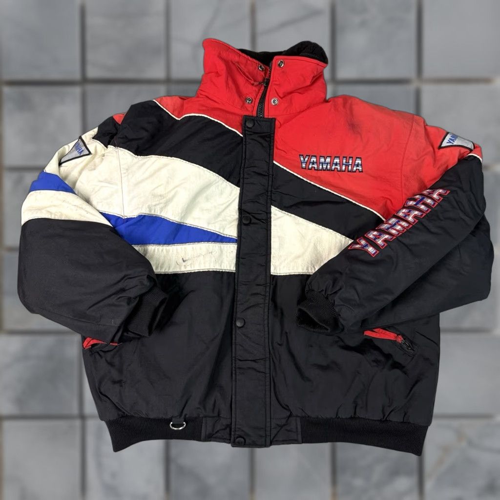 Yamaha VINTAGE Yamaha Jacket Adult Large Black Striped Racing Cold Weather Rare Moto L Size US L / EU 52-54 / 3 - 1 Thumbnail