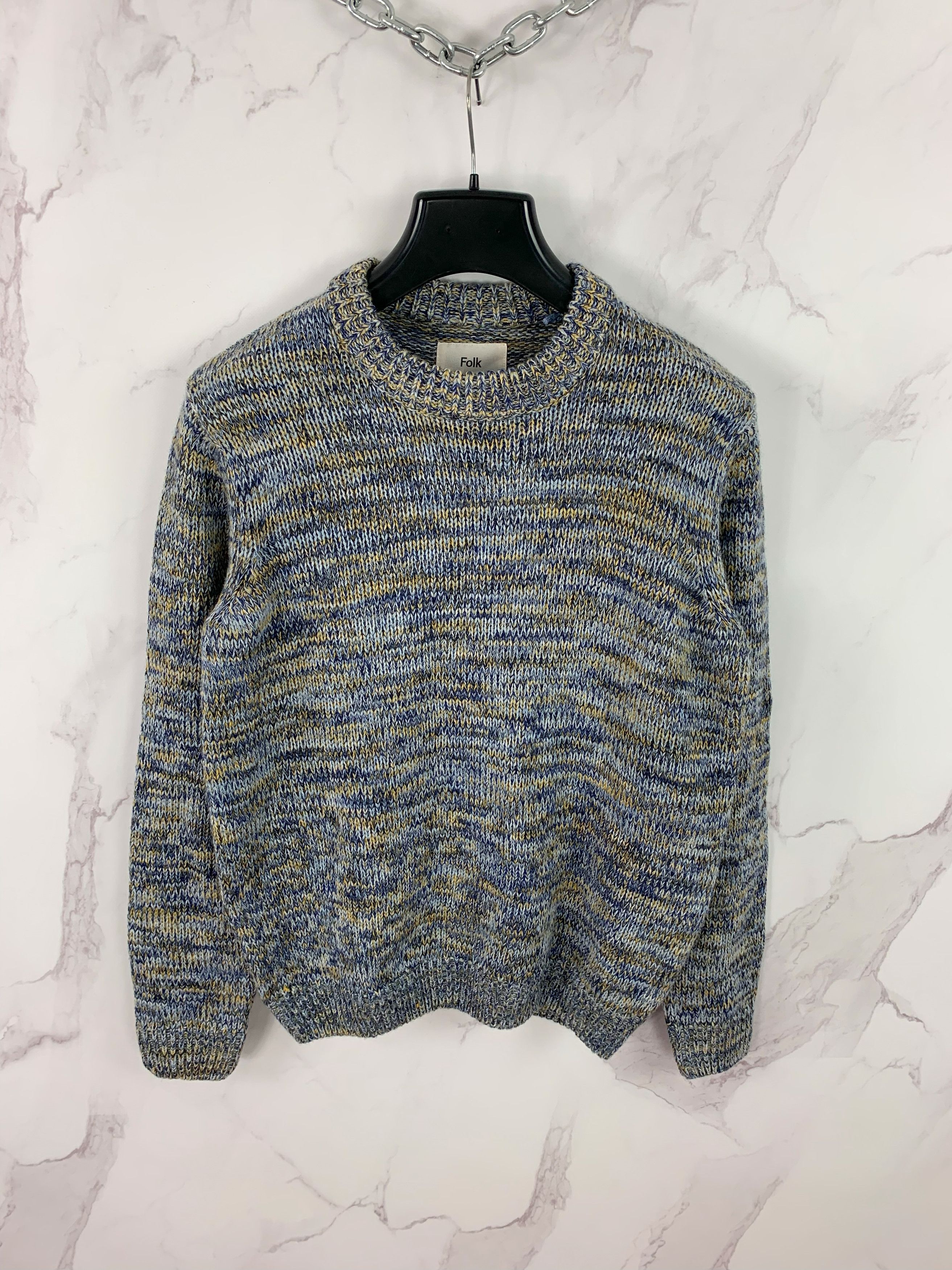 Folk Folk Crew Jumper Mens Size M Multicolor Chunky Knit Sweater Size US M / EU 48-50 / 2 - 1 Thumbnail