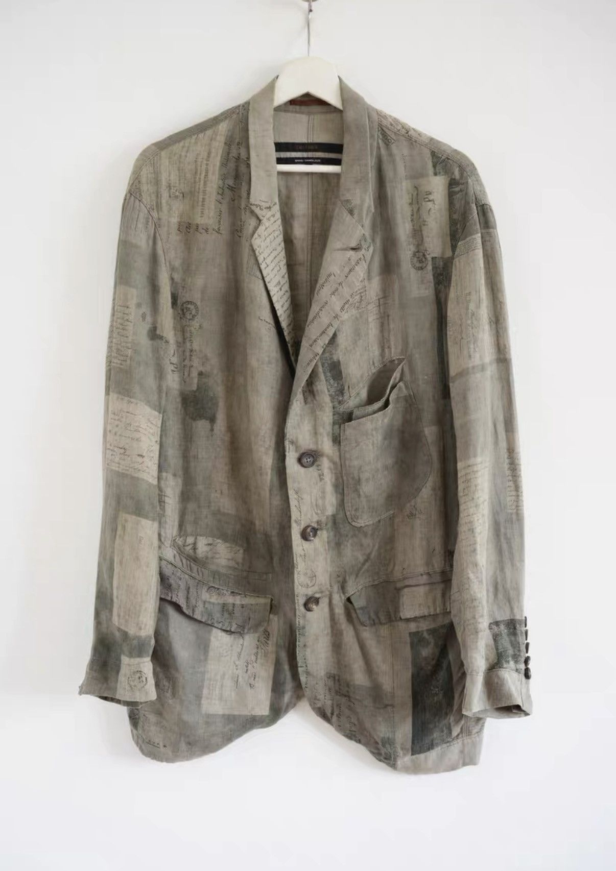 Yohji Yamamoto Beige Patchwork Print Light Blazer Size S Size US S / EU 44-46 / 1 - 1 Thumbnail