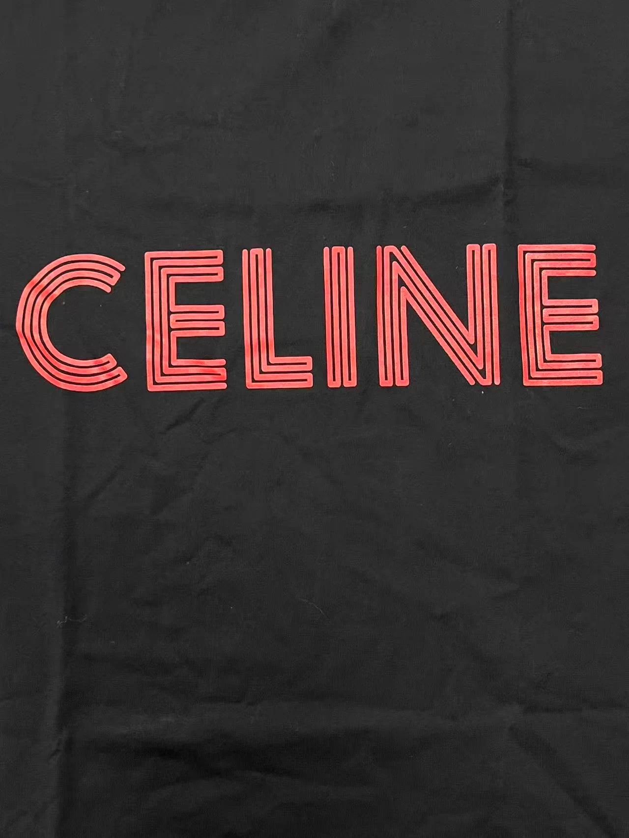 Celine CELINE Men Logo Print Crewneck Short-Sleeve Black Tee XS Size US XS / EU 42 / 0 - 3 Thumbnail