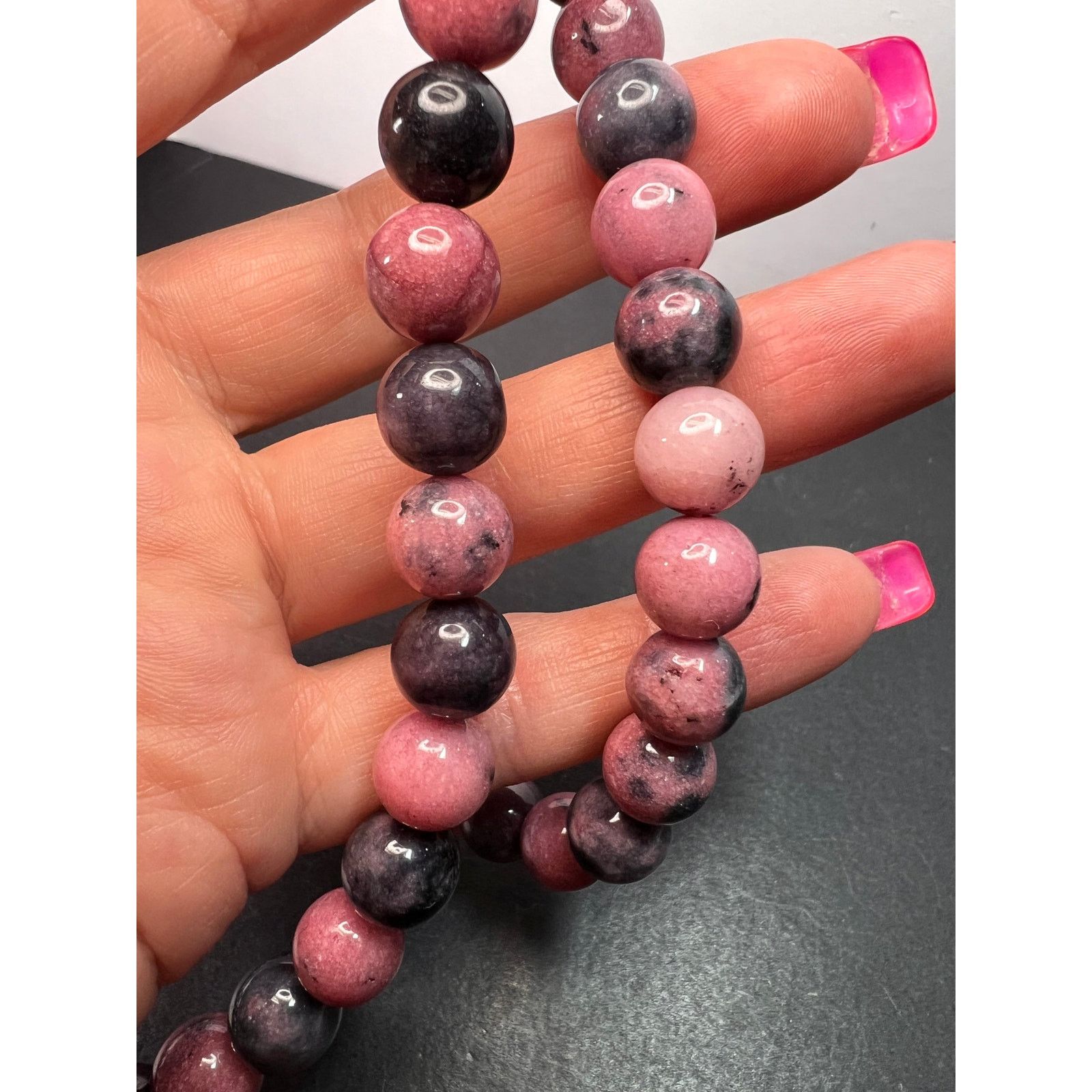 Other Rhodonite beaded necklace with sterling silver clasp Size ONE SIZE - 5 Thumbnail