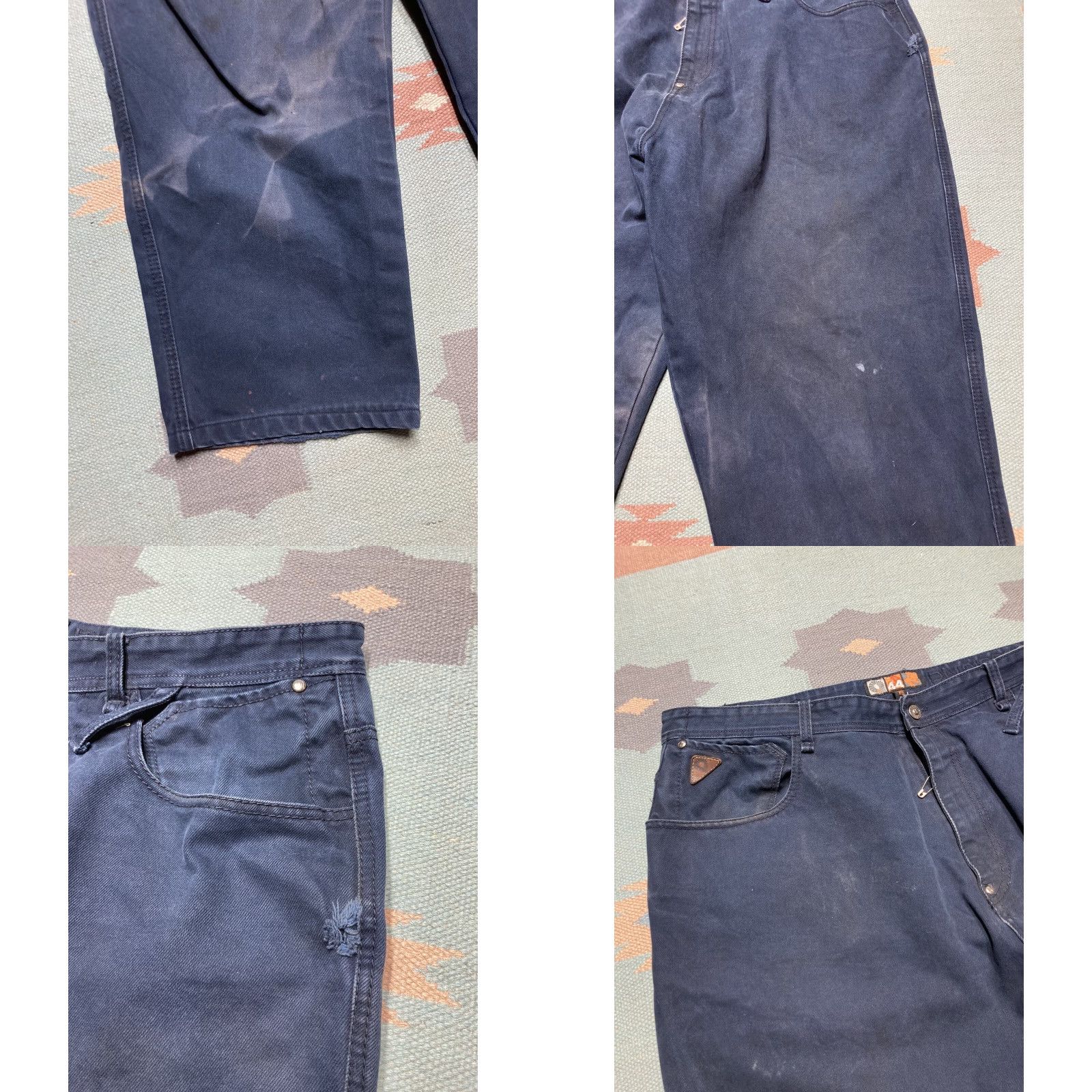 Akademiks VINTAGE Akademiks Jeans Baggy Wide-Leg Grunge Distressed Faded 44x29 Mens Jeans Wide-Leg Grunge 90s Skater Blue Size US 44 / EU 60 - 8 Thumbnail