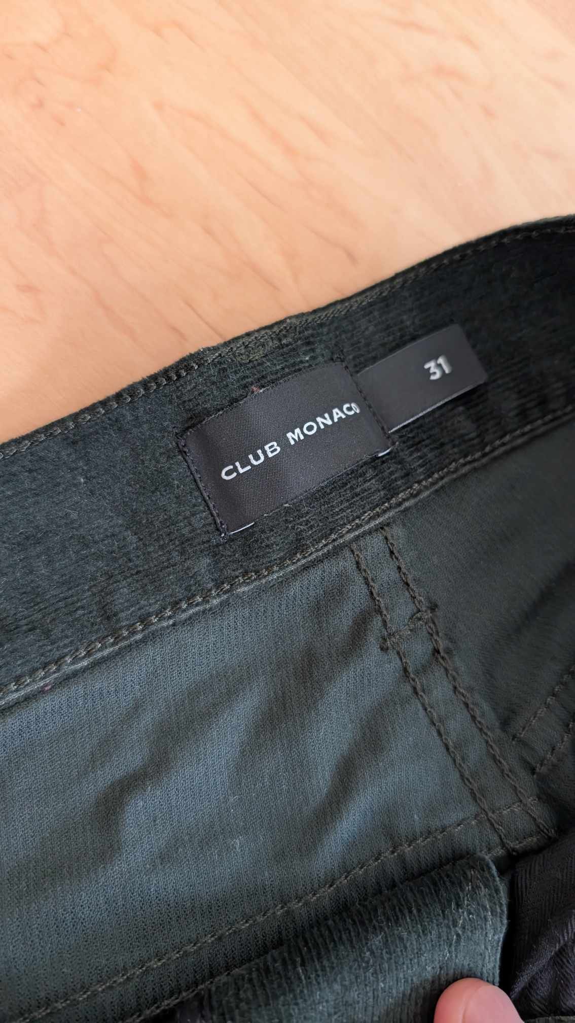 Club Monaco Club Monaco Olive-Green Slim-fit Pants [Fits like size 30] Size US 31 - 3 Thumbnail