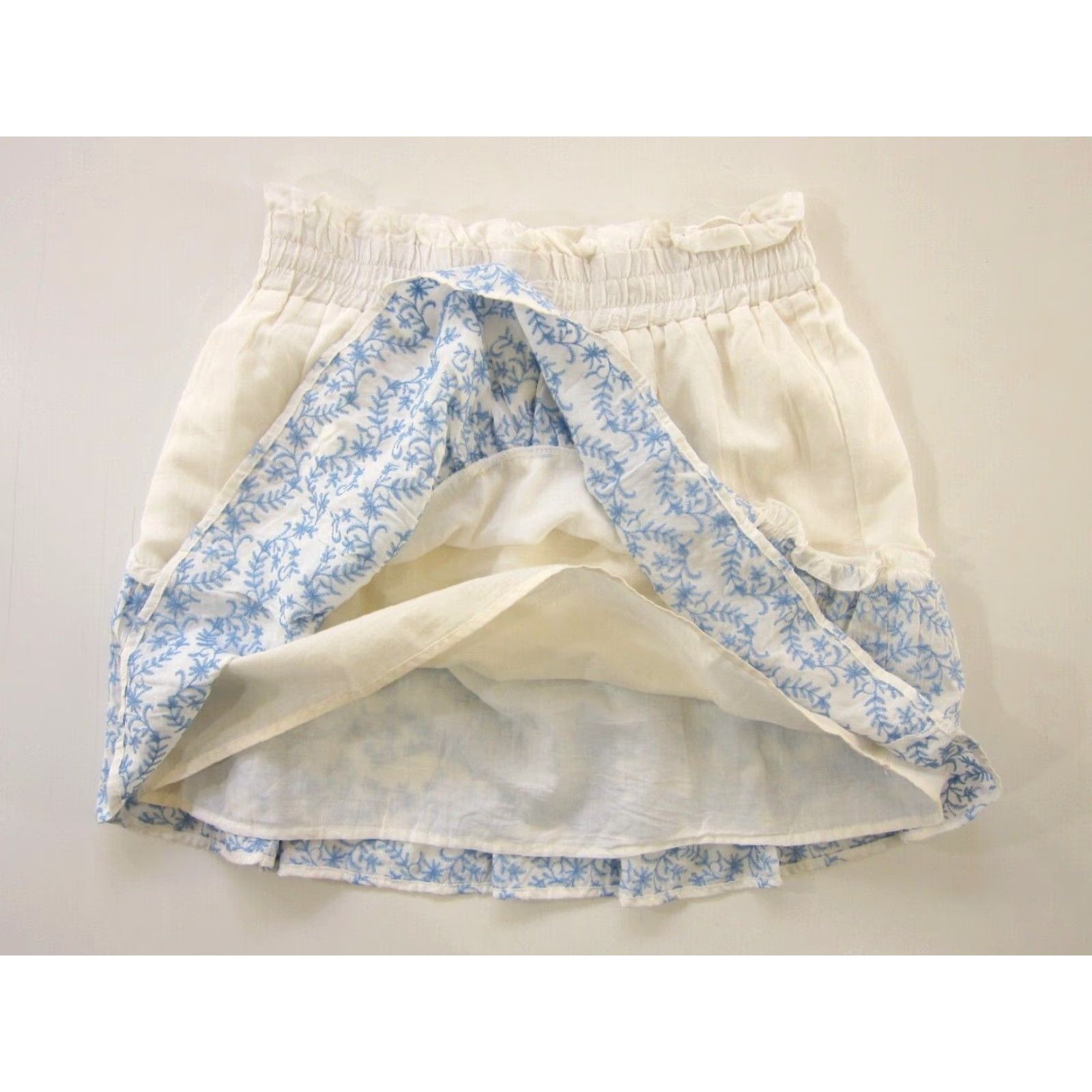 Vintage Miami Skirt Women M White 100% Rayon Floral Embroidered Boho Peasant Short Size 32" / US 10 / IT 46 - 7 Thumbnail