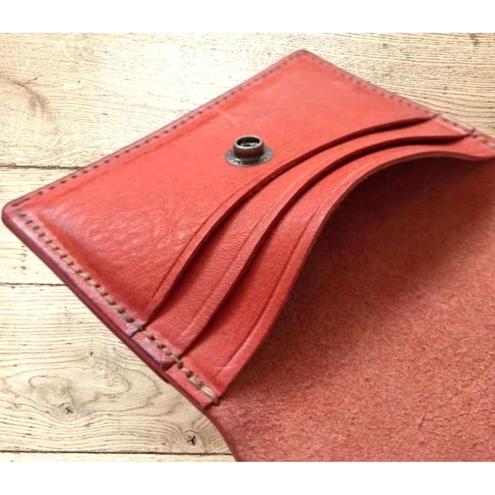 Ralph Lauren RRL LEATHER ENVELOPE CARD CASE CONCHO SNAP MEN ORANGE USED Wallet Category: Card Case? Size ONE SIZE - 7 Thumbnail