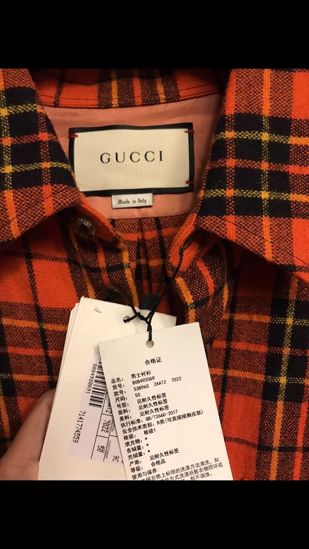 Gucci Gucci Woolblend Check Anchor Embro Mid Shirt 50 New Size US M / EU 48-50 / 2 - 5 Thumbnail