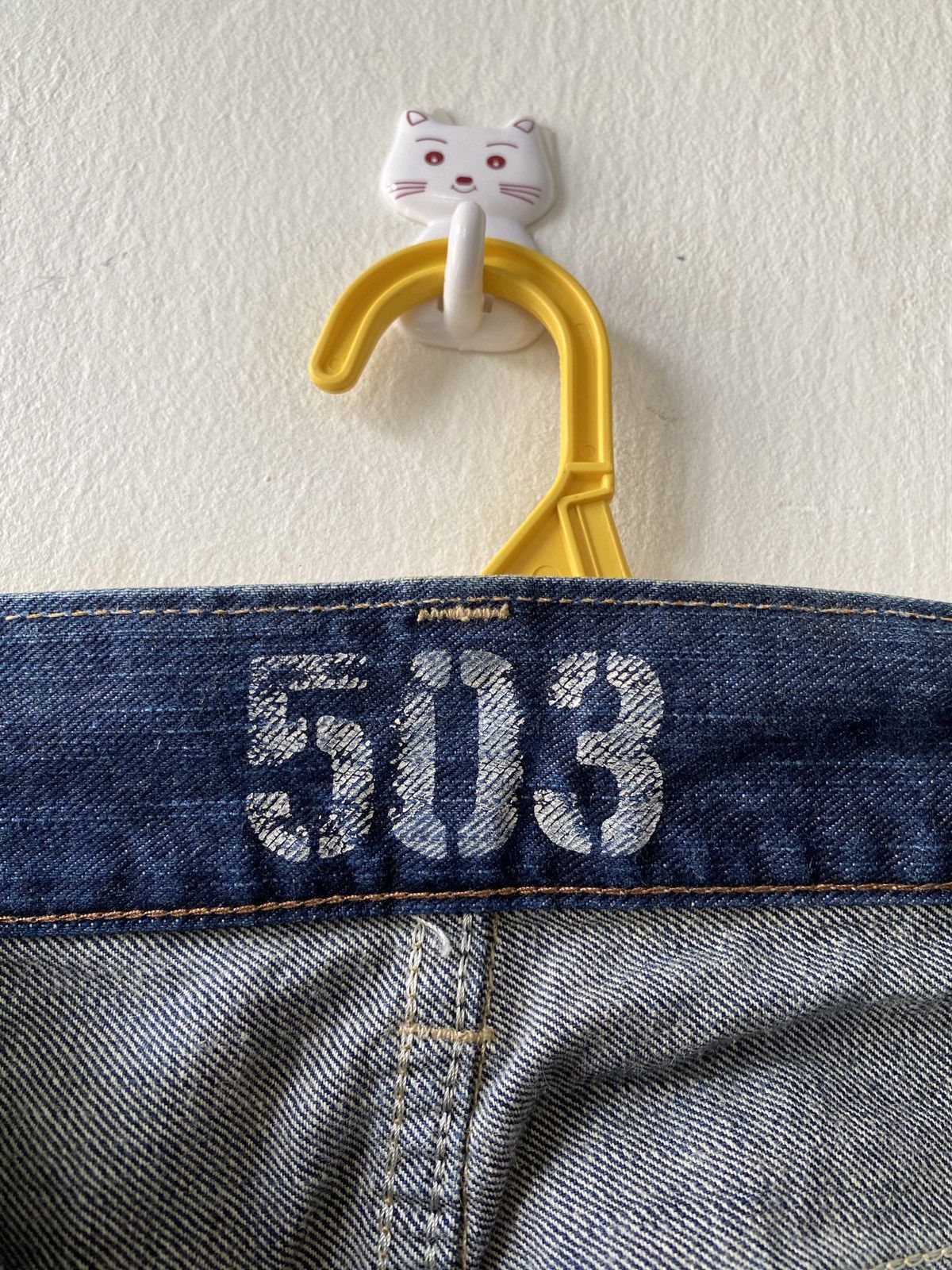 Edwin Japanese Brand Edwin 503 Blue Trip Distressed Denim Size US 31 - 16 Thumbnail