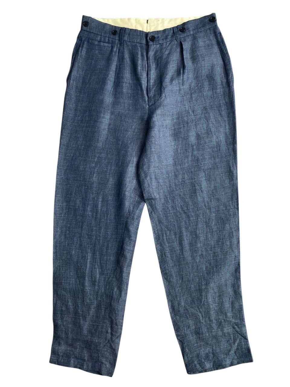 Nigel Cabourn Nigel Cobourn Blue Linen Ballon Fit Pants Size US 34 / EU 50 - 1 Thumbnail