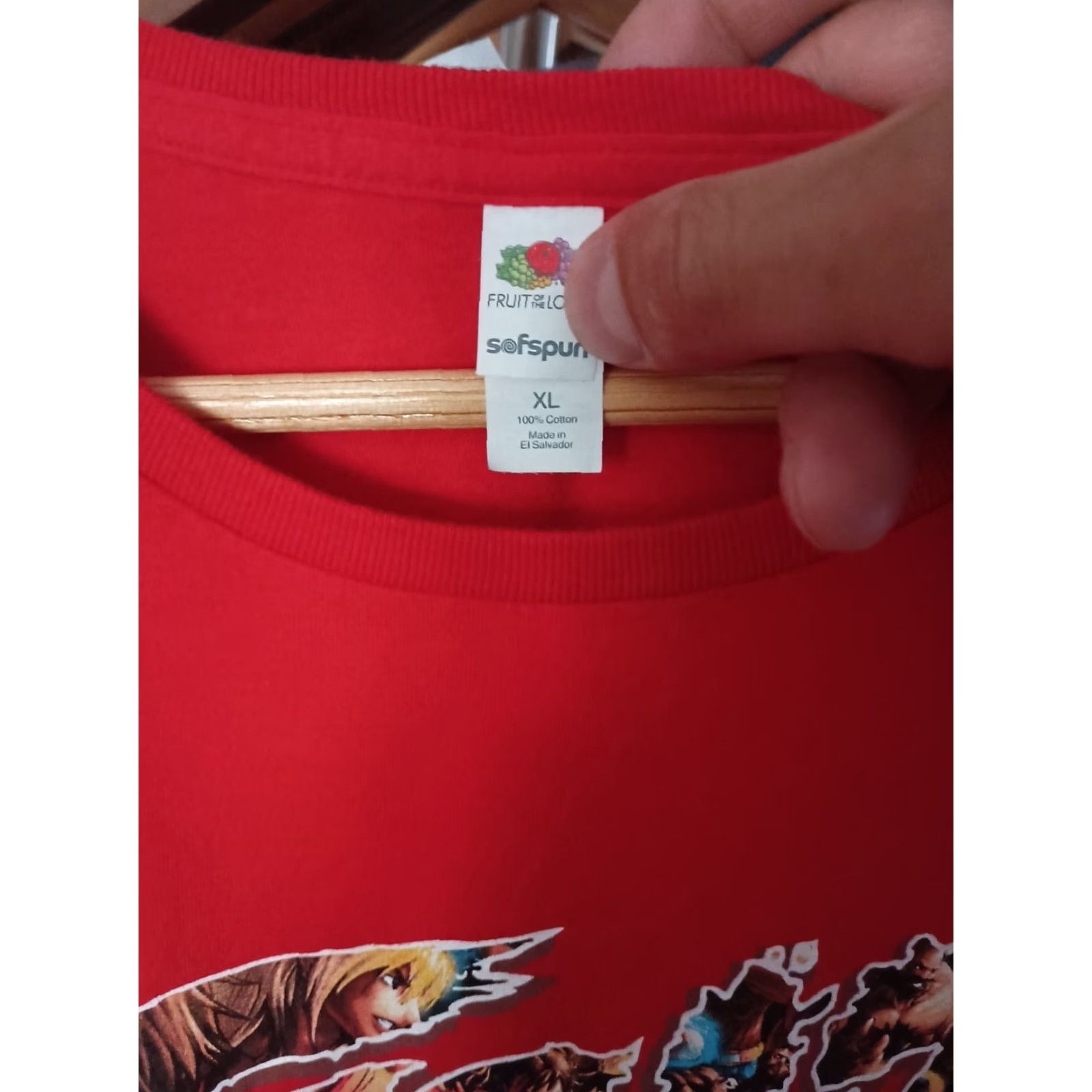 Fruit Of The Loom VINTAGE Street Fighter T-shirt Fight Spell Out Red XL Mens Size US XL / EU 56 / 4 - 3 Thumbnail