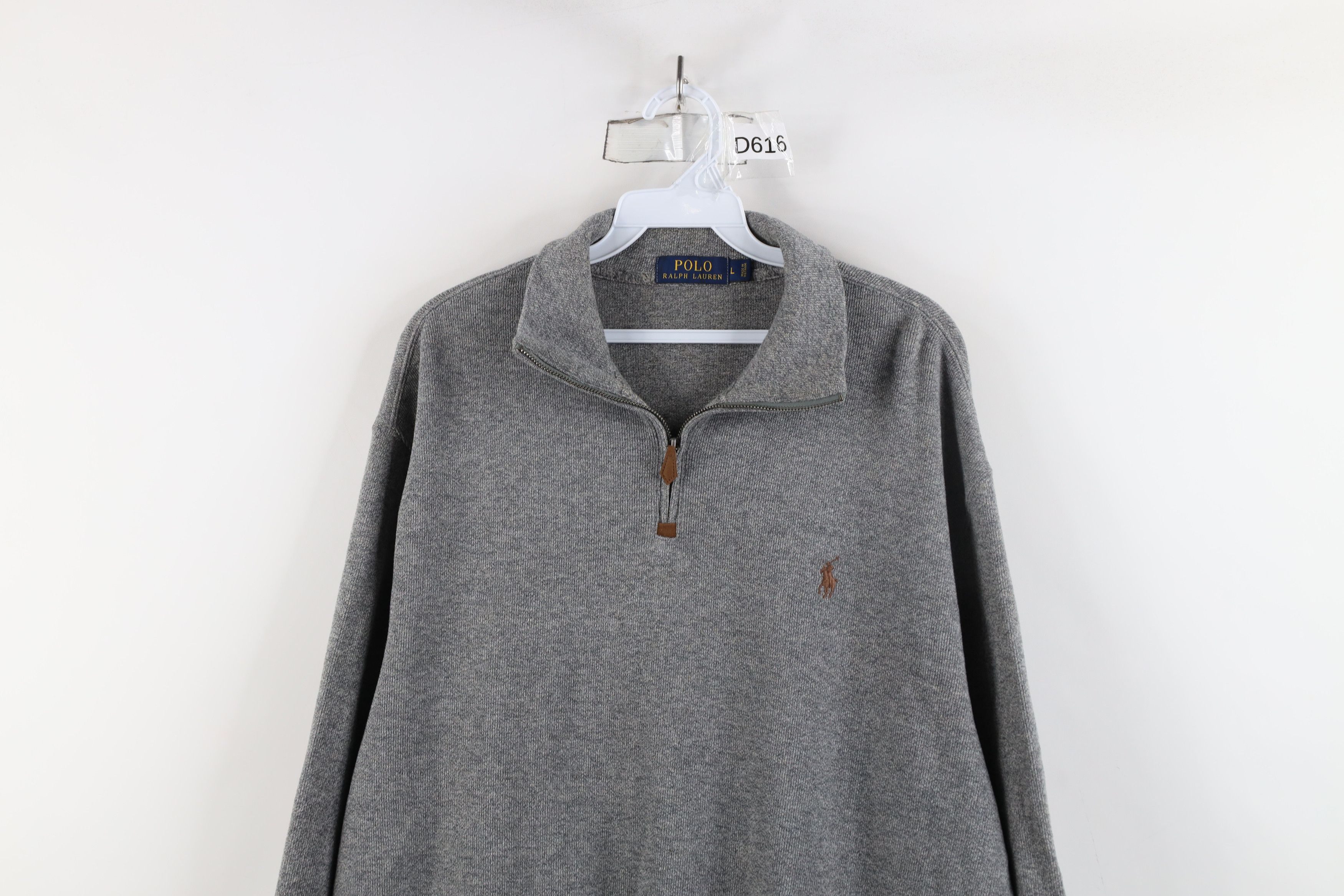 Ralph Lauren × Vintage Vintage Ralph Lauren Knit Half Zip Pullover Sweater Gray Size US L / EU 52-54 / 3 - 2 Thumbnail